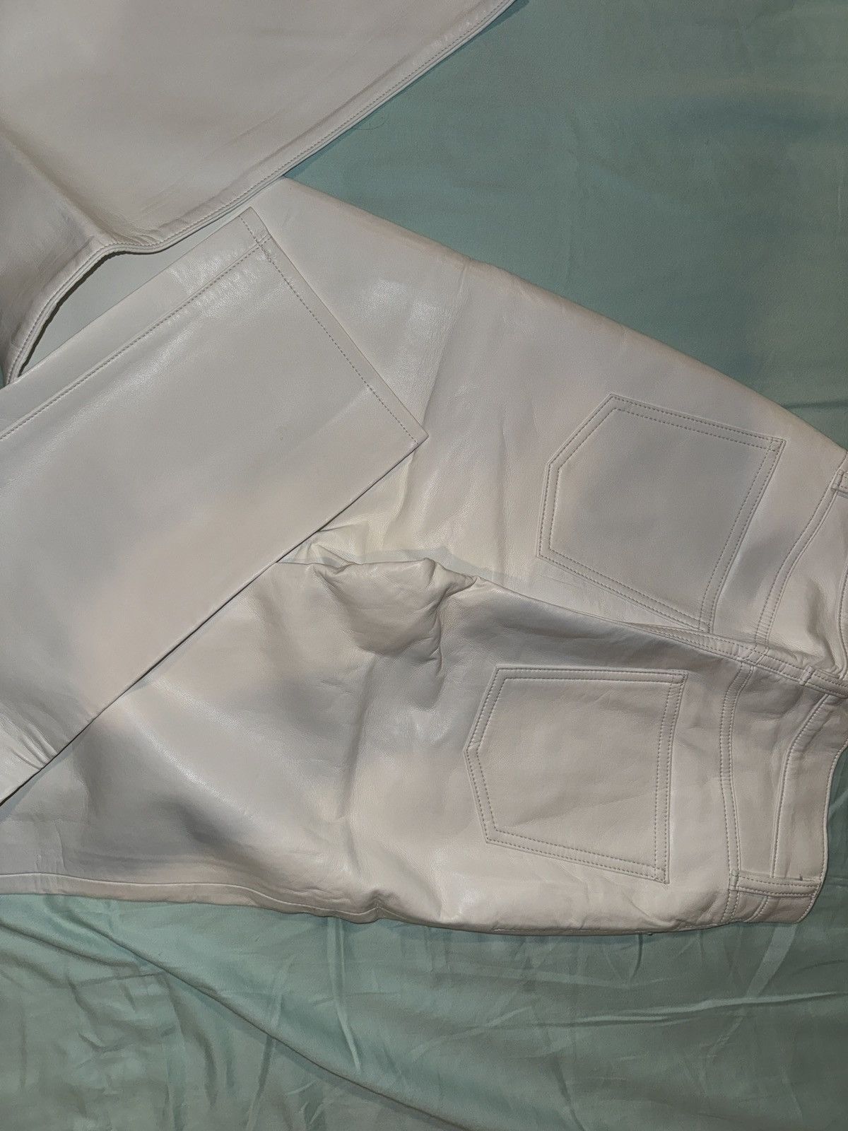Agolde Agolde White 90s Leather Pants Size 24" / US 00 / IT 34 - 6 Thumbnail