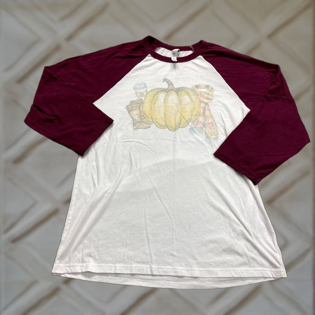 Vintage Bella + Canvas Crew Neck T-Shirt Mens Large White Long Sleeve Tee Raglan Size US L / EU 52-54 / 3 - 1 Thumbnail