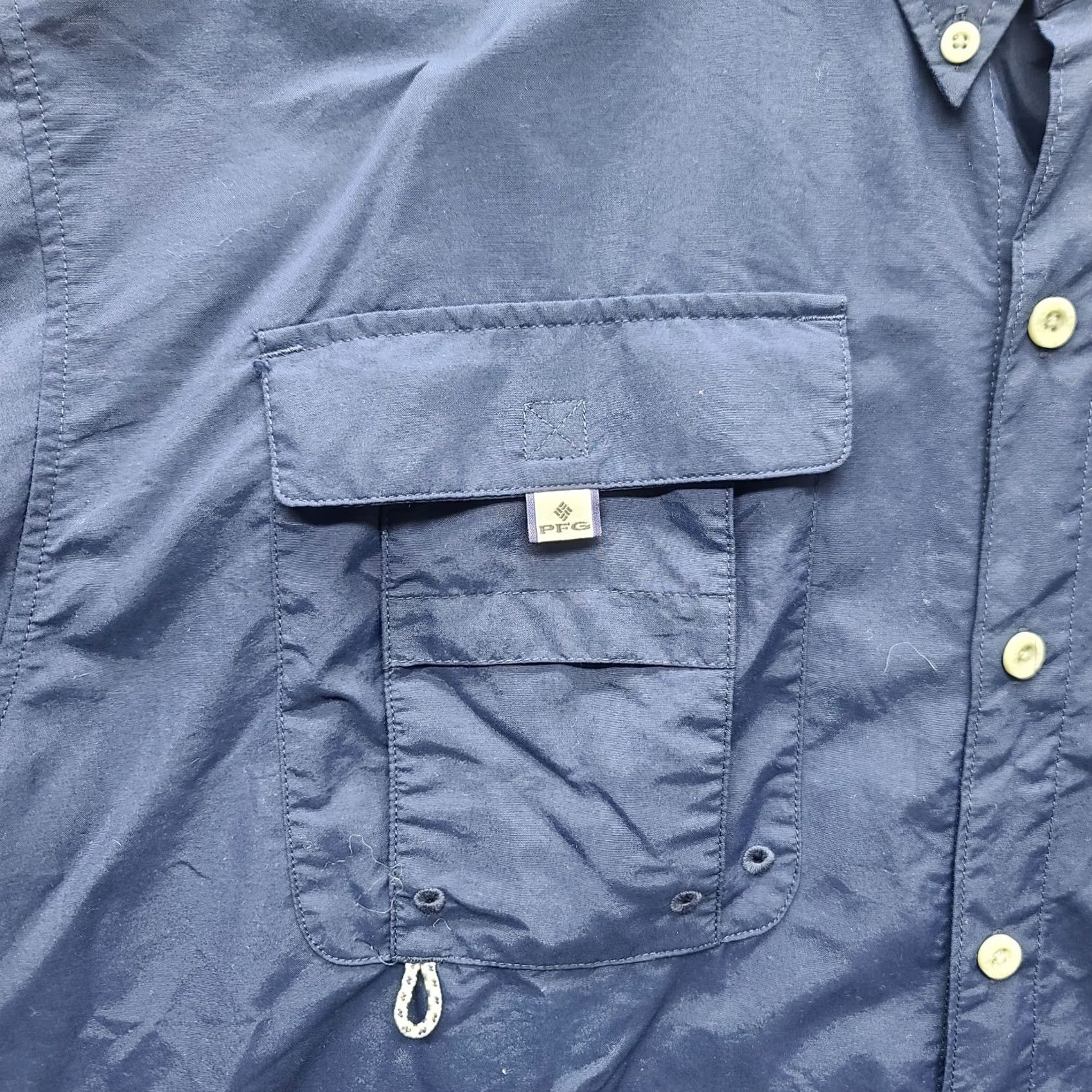 Vintage Columbia PFG Omni-Shade Shirt Mens L Button-Up Lightweight UV Protection Breathable Navy Blue Size US L / EU 52-54 / 3 - 4 Thumbnail