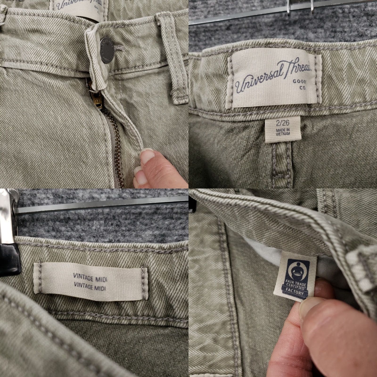 Vintage Universal Thread Green Midi Cut Off Denim Shorts Womens 2/26 Mid Rise Size 26" / US 2 / IT 38 - 8 Thumbnail
