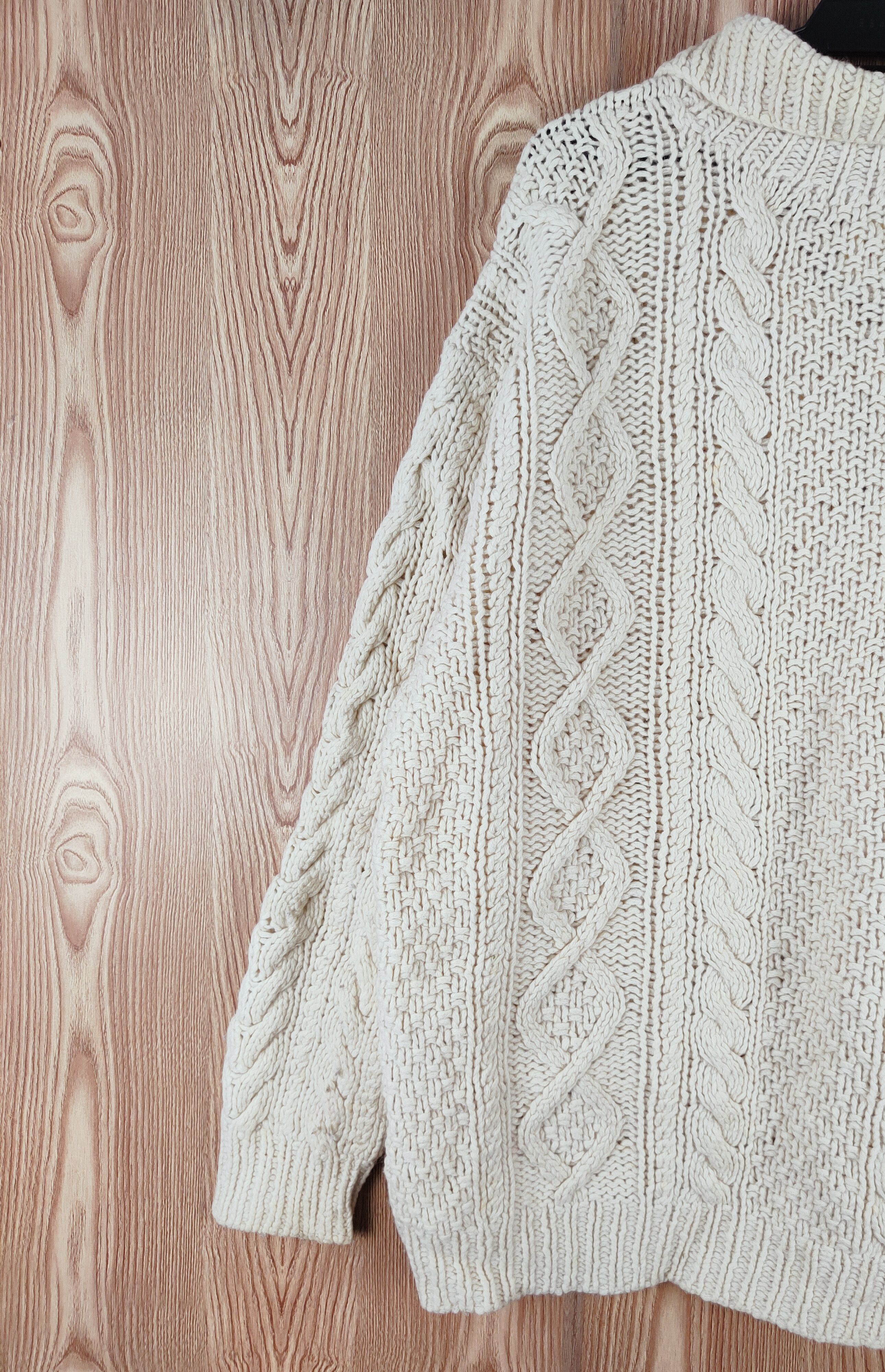 Homespun Knitwear Uniqlo Cream cable Knitwear Sweaters cardigan #W155 Size US XL / EU 56 / 4 - 8 Thumbnail