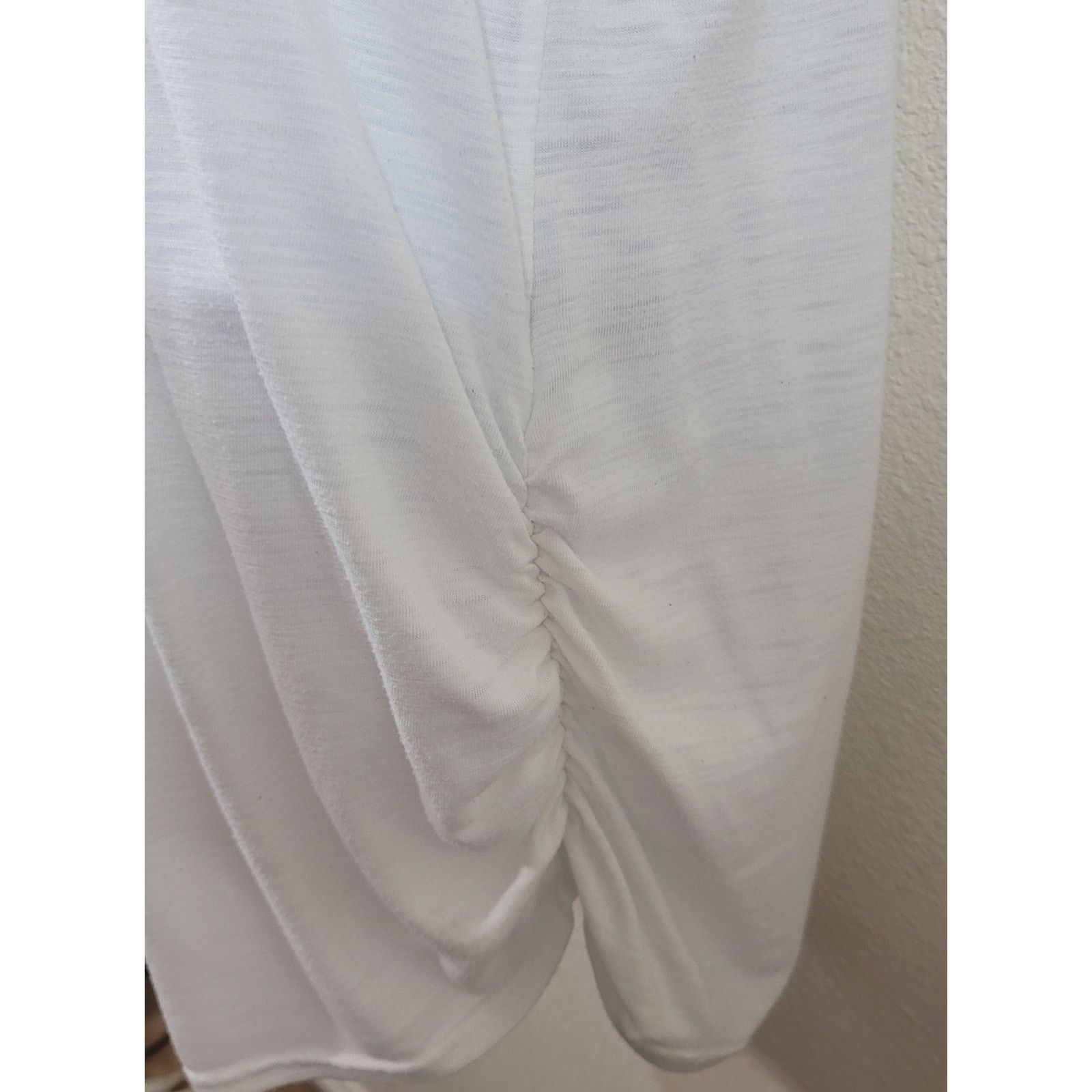 Other White Slub Knit V-Neck Top 22 24 Gathered Side Hem Size 3XL / US 20-22 - 2 Thumbnail