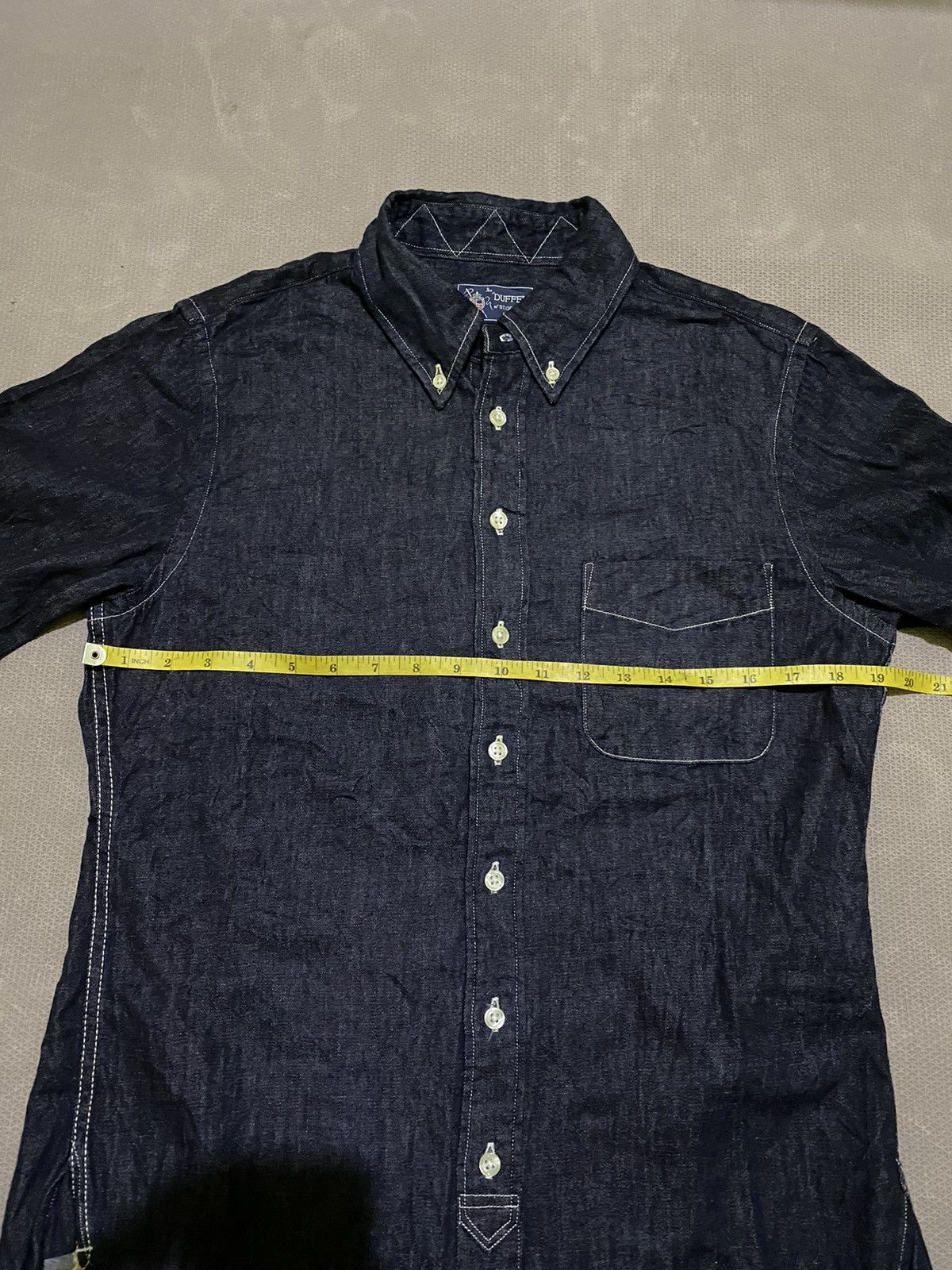 20471120 × Japanese Brand Duffer denim blue indigo long shirt Size US L / EU 52-54 / 3 - 11 Thumbnail