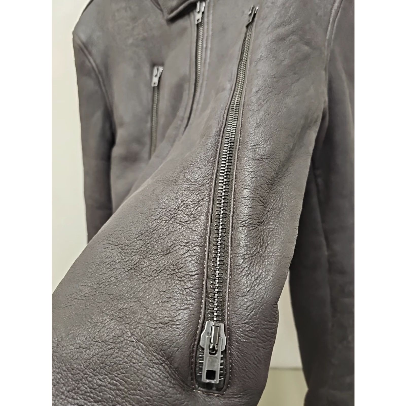 Maison Margiela Maison Margiela Jacket Coat Men L Brown Lambskin Leather 5 Zip Moto Shearling Leather Zip Size US L / EU 52-54 / 3 - 3 Thumbnail
