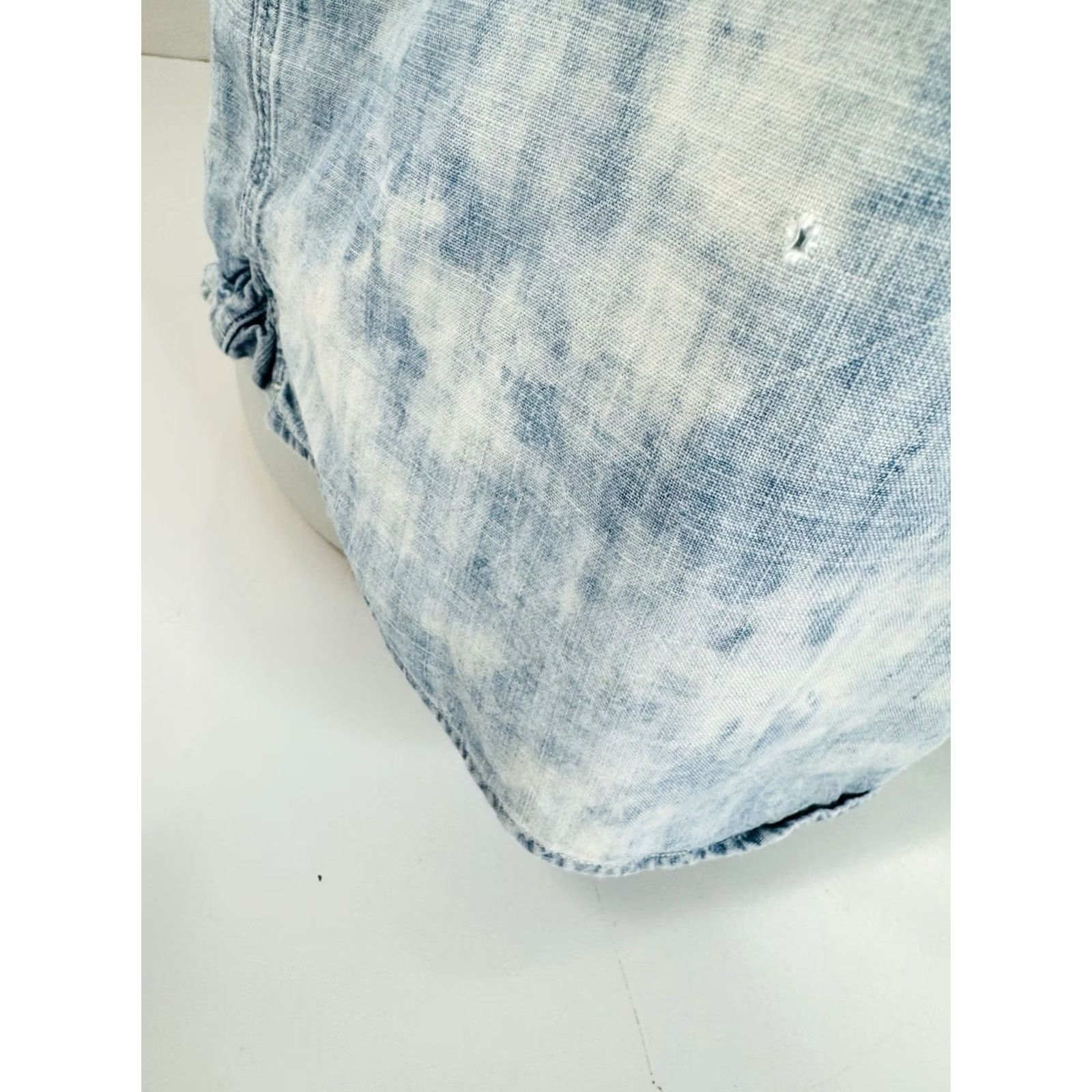 Ralph Lauren DOUBLE RL Ralph Lauren Tie Dye Mens L Chambray Shirt Shirt Mens L Blue White Chambray 90s Tie Dye Polo Style Button-Up Short Sleeve Mens Size US L / EU 52-54 / 3 - 3 Thumbnail