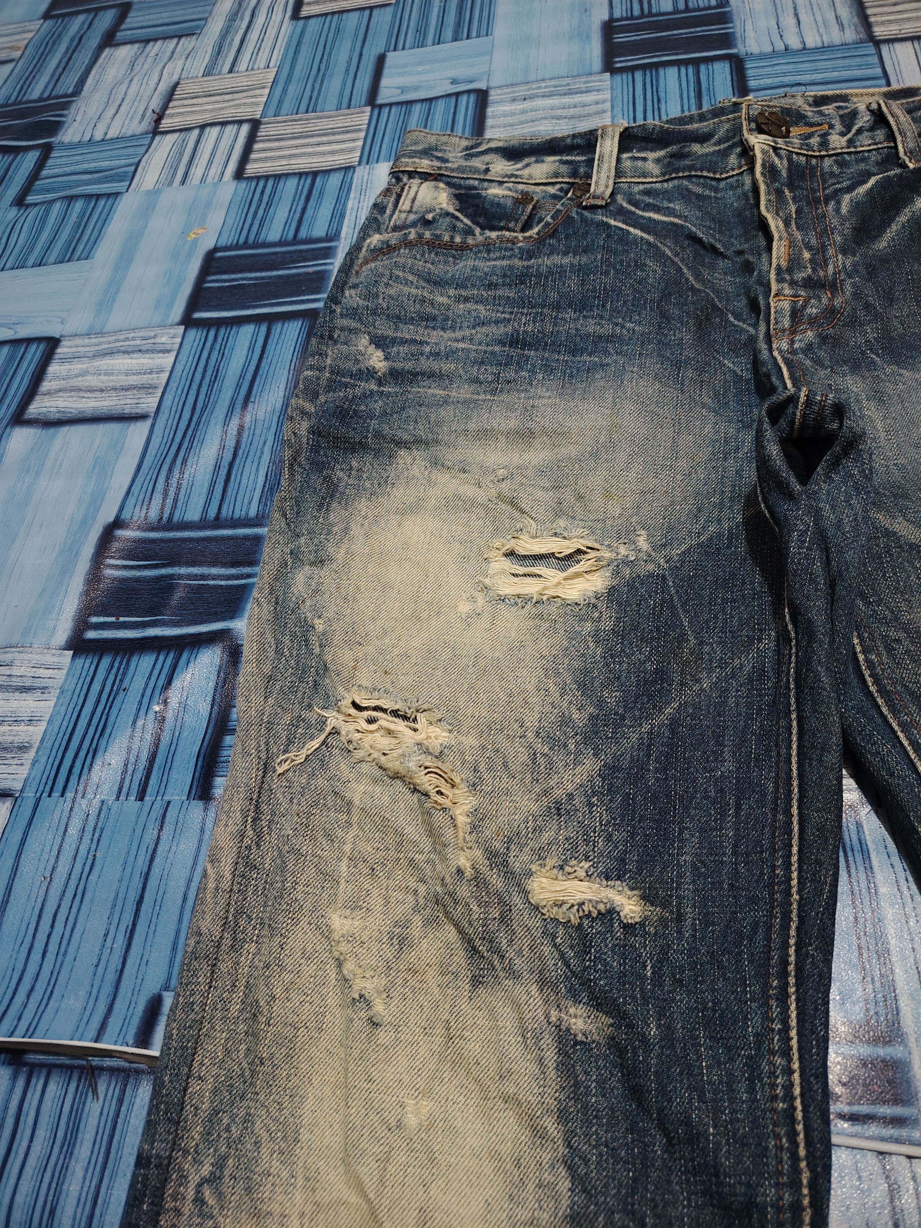 Kapital Japanese Buckaroo Jeans Distressed Denim Size US 32 / EU 48 - 9 Thumbnail