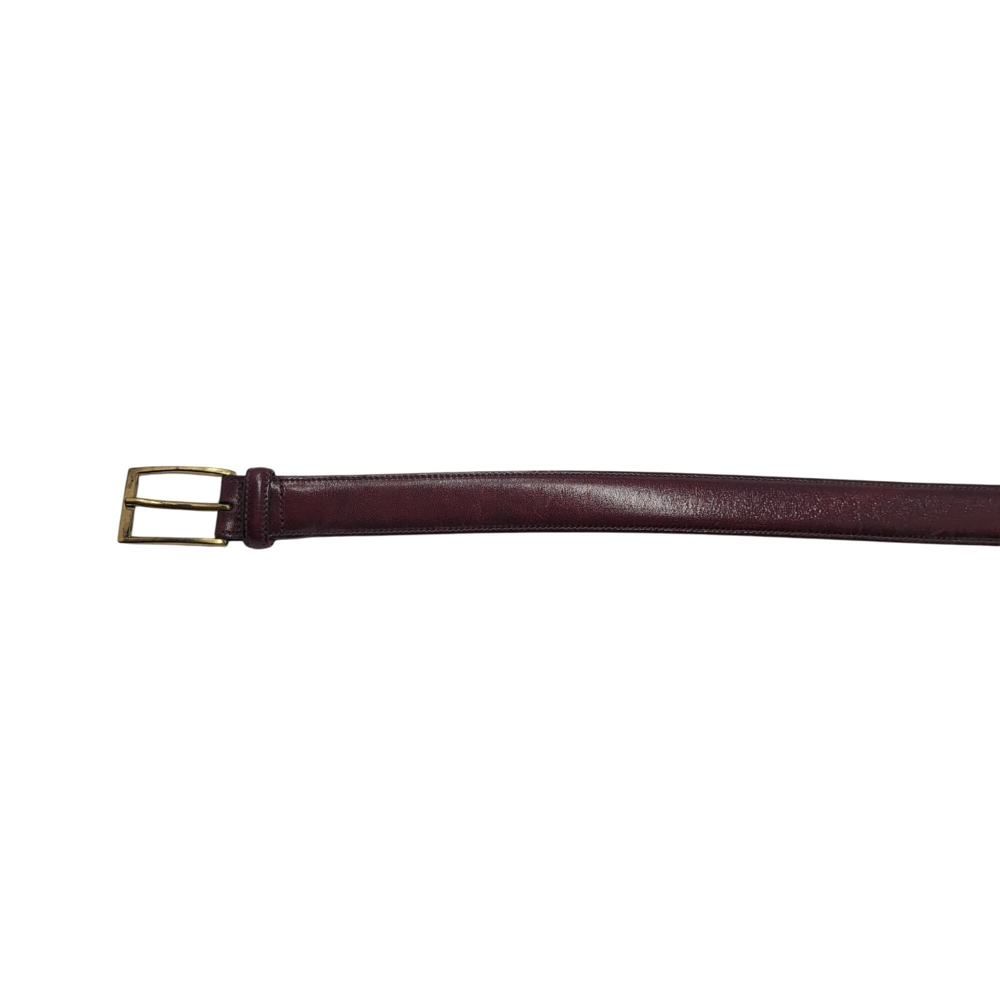 Trafalgar Trafalgar Cortina Burgundy Leather Belt Sz 40" Oxblood Gold Size 40 - 9 Thumbnail