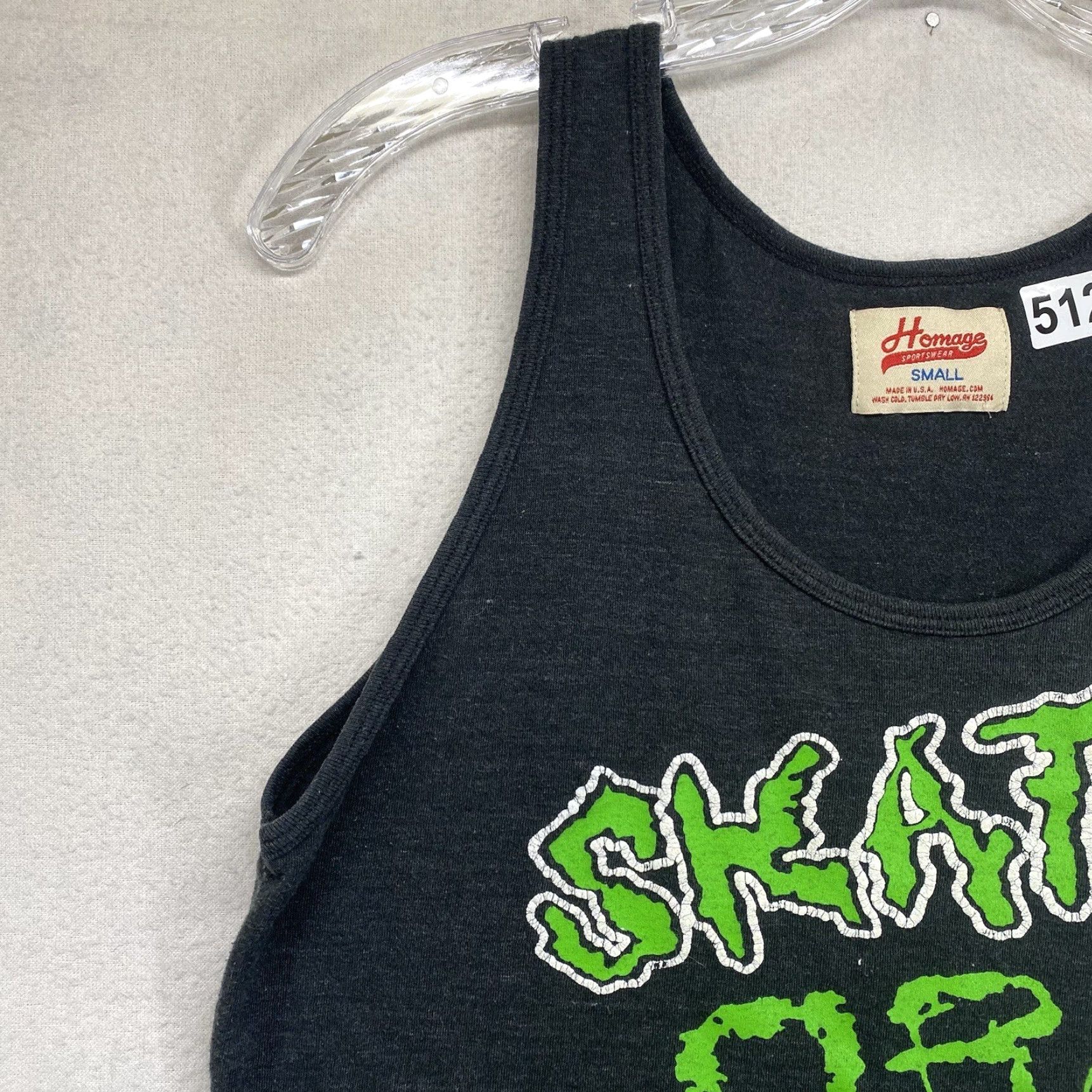 Vintage Homage Skate Or Die Graphic Muscle Shirt Tank Top XS Black 90s Skater Unisex Size US XS / EU 42 / 0 - 5 Thumbnail