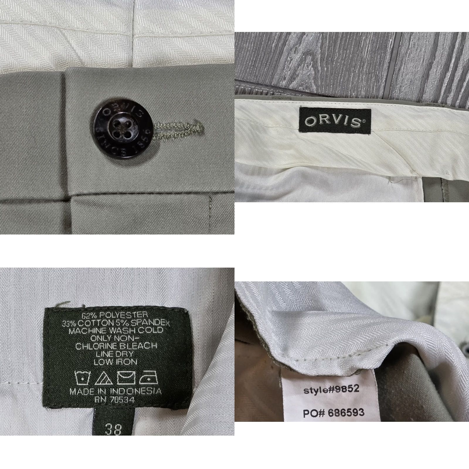 Orvis Orvis Mens Pants Green 38x28 Chino Pant Polyester Cotton Blend Slim Flat Front Front Pocket Regular Fit Vintage Mens Shorts? Size US 38 / EU 54 - 8 Thumbnail