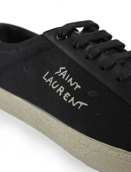 Saint Laurent Paris oc11z1125 Court Classic Embroidered Sneakers in Black Size US 15 / EU 48 - 6 Thumbnail