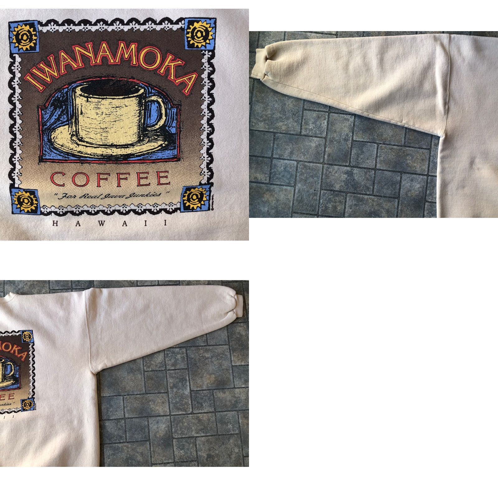 Vintage VINTAGE Crazy Shirts Shirt XL Mens USA Beige Long Sleeve Logo Very Good Iwanamoka Coffee Made In USA Size US XL / EU 56 / 4 - 9 Thumbnail