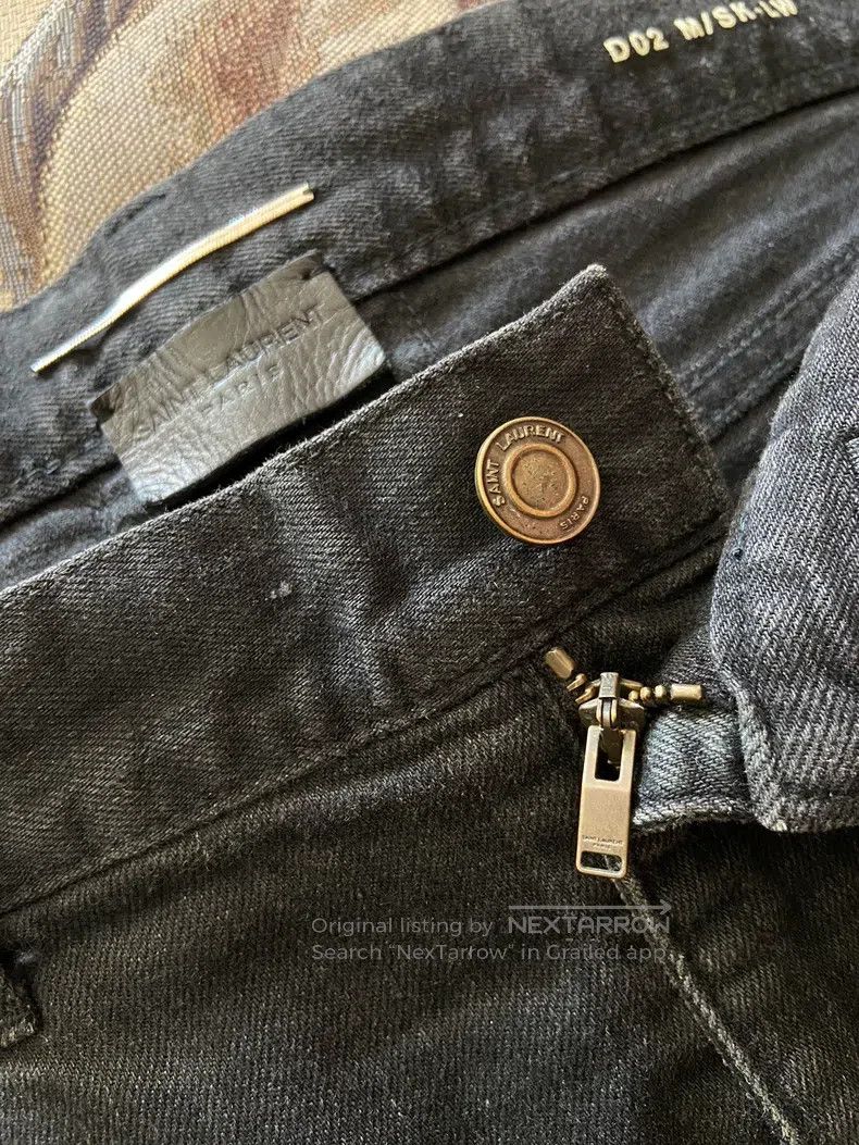 Saint Laurent Paris Saint Laurent Paris Double knee-damaged denim pants, size Size US 32 / EU 48 - 6 Thumbnail
