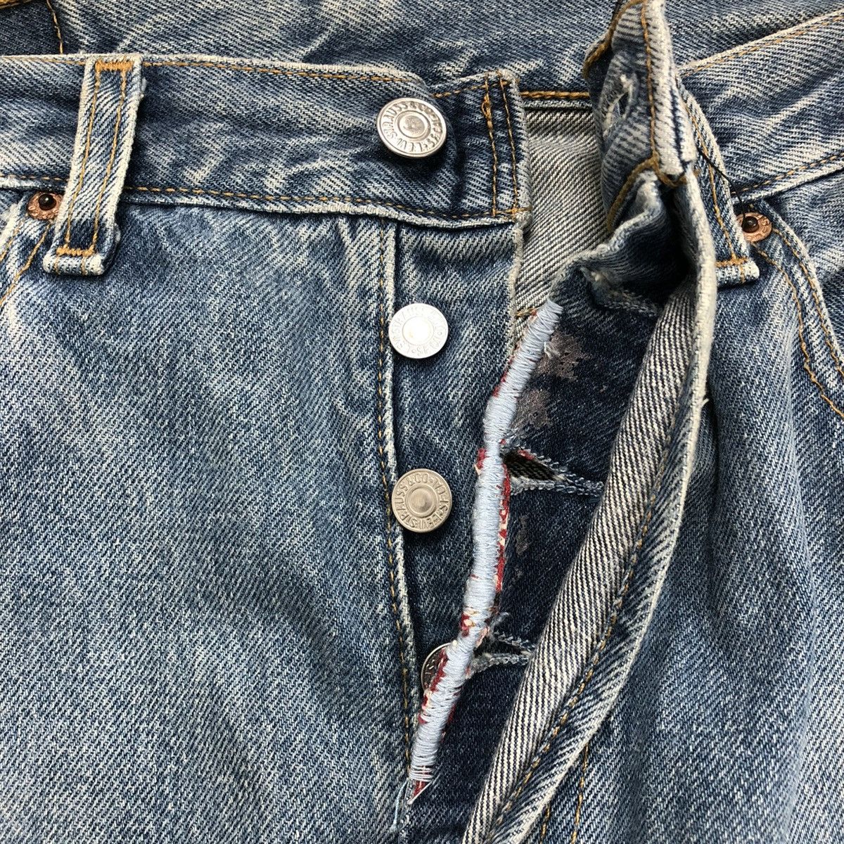 Levi's Vintage Clothing 🇺🇸90’s Levis 501 Distressed Cartoon Mickey Mouse Rework Jeans Size US 32 / EU 48 - 15 Thumbnail