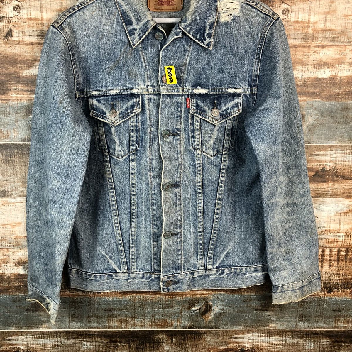 Levi's Levis ripped distressed vintage Blue Denim Jacket #A1523 Size US M / EU 48-50 / 2 - 3 Thumbnail