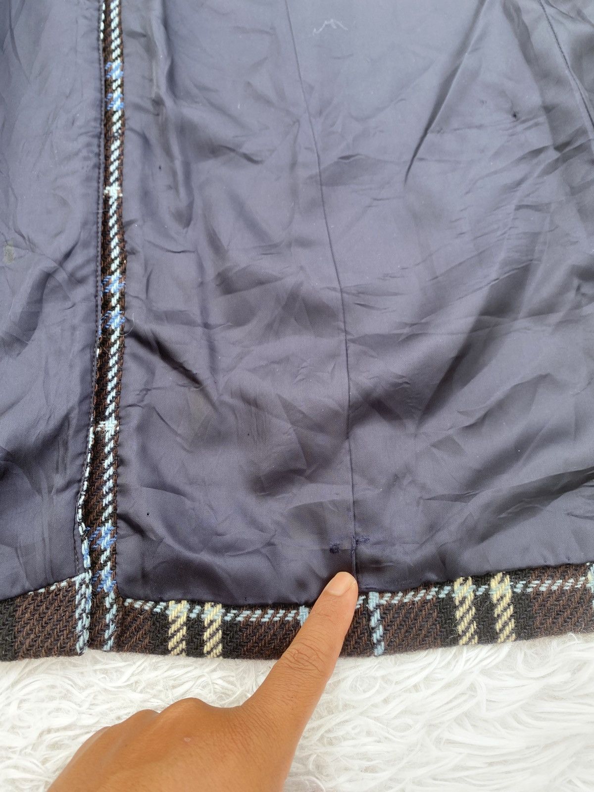 Burberry Rare Vintage Burberry Wool Checkered Long Coat/ Jacket Size 34R - 17 Thumbnail
