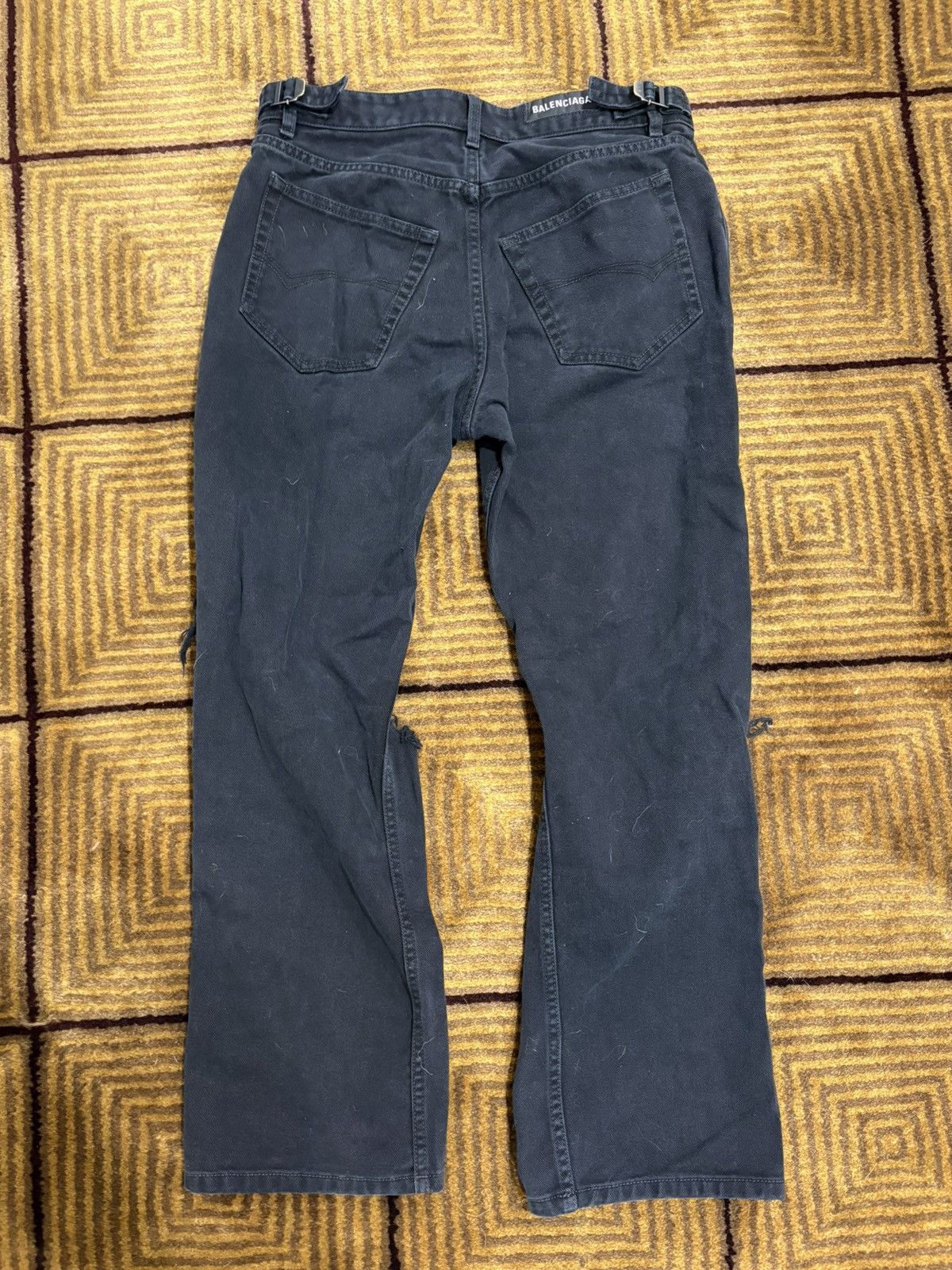 Balenciaga Balenciaga Black Loose Fit Buckle Jeans Size US 32 / EU 48 - 5 Thumbnail