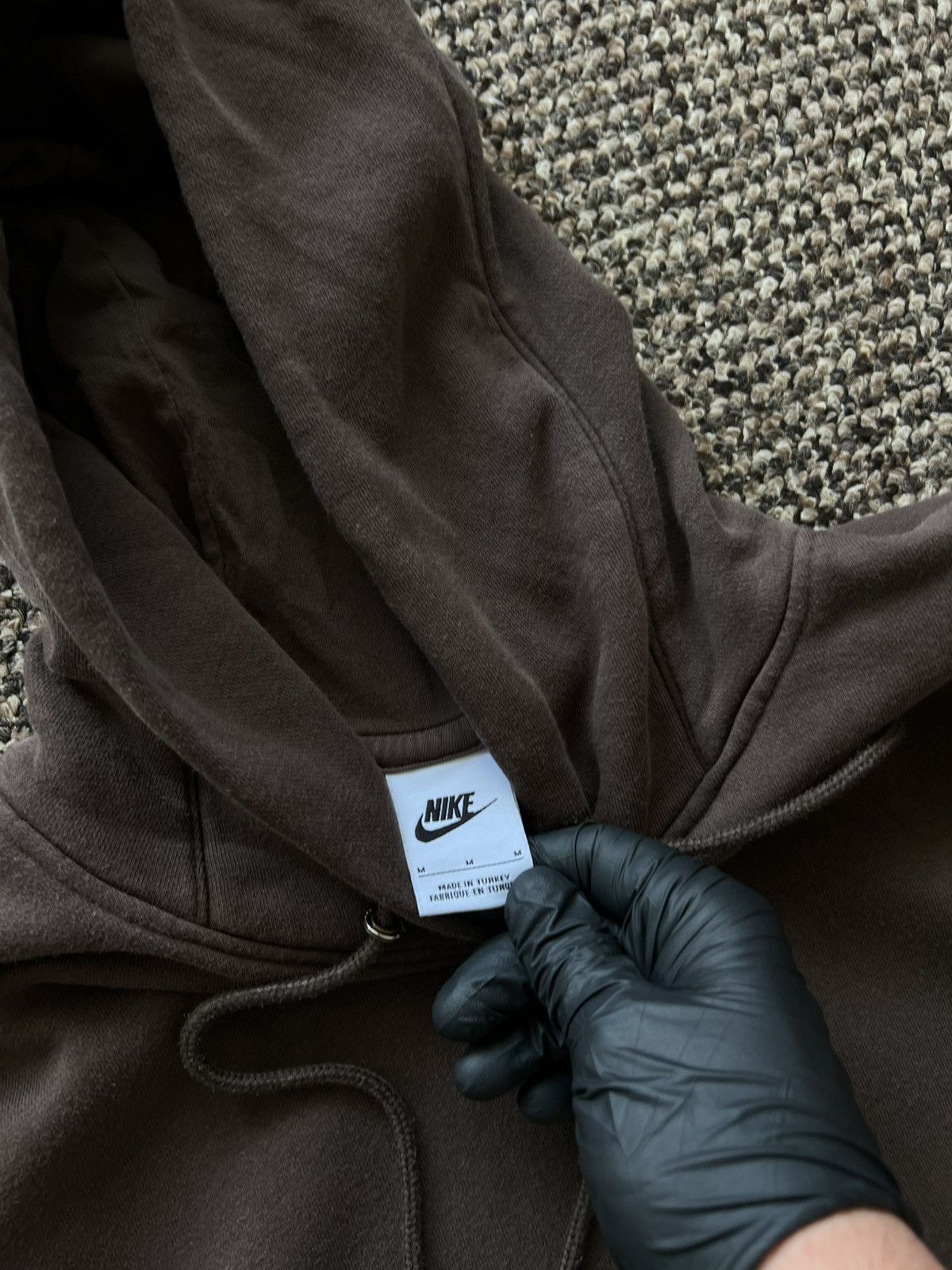 Nike Nike Brown Center Swoosh Hoodie Y2K Vintage Size US M / EU 48-50 / 2 - 8 Thumbnail