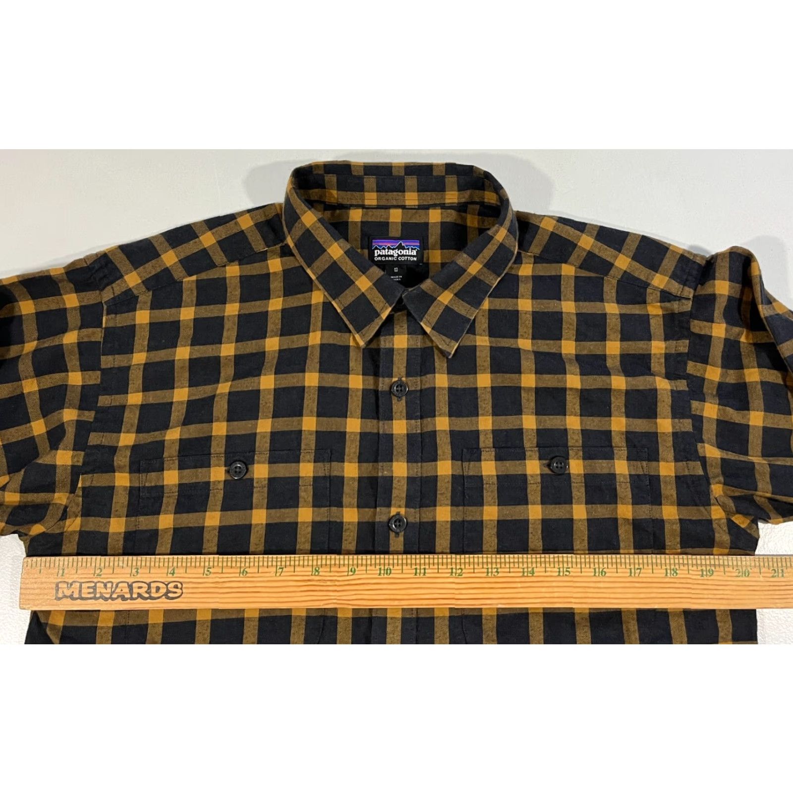 Patagonia VINTAGE Patagonia Shirt Plaid Long Sleeve Men’s M Black Mustard Yellow Cotton Pima Button-Up Size US M / EU 48-50 / 2 - 7 Thumbnail