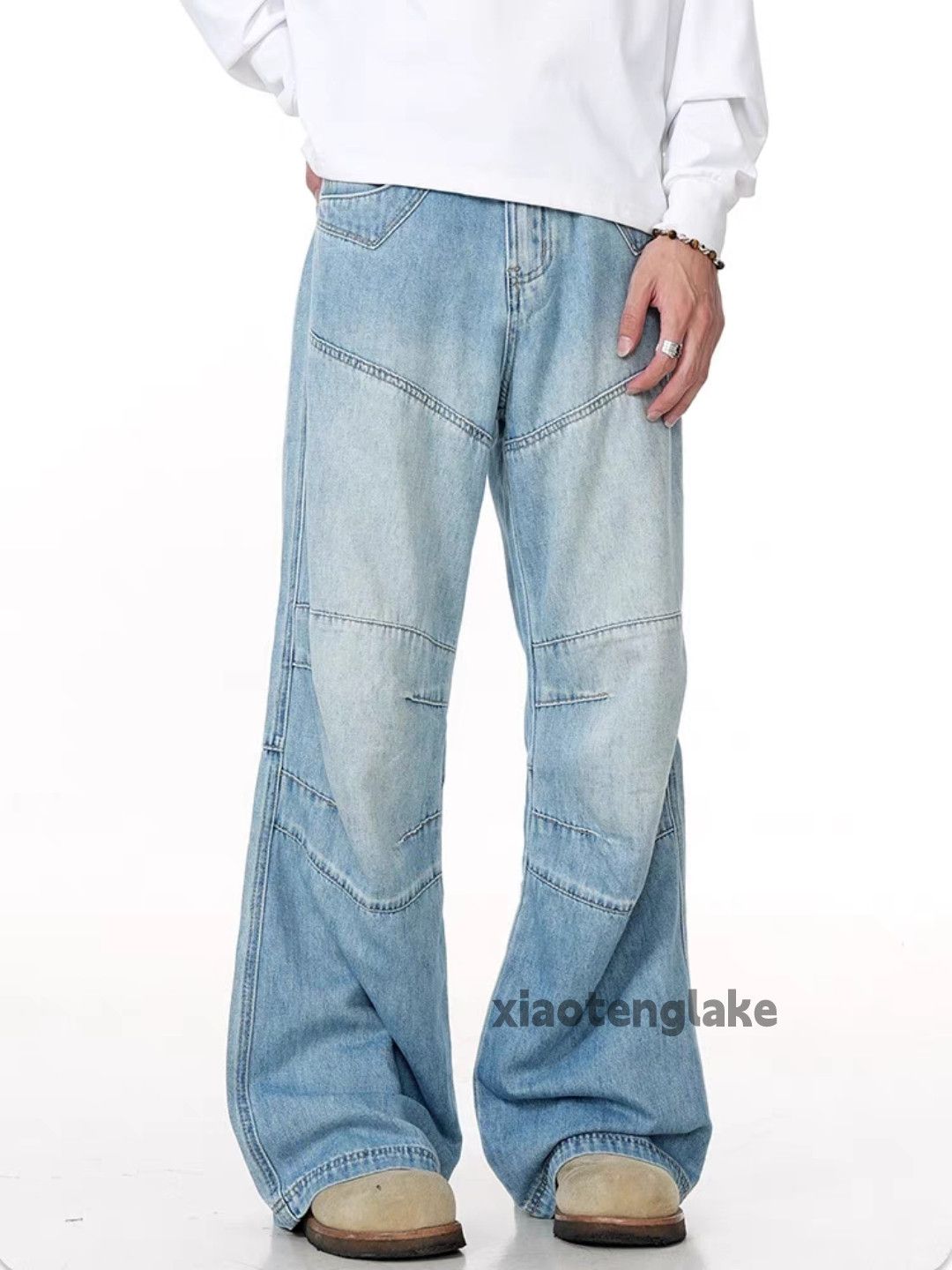 Jean × Vintage washed faded cleanfit yuppie bootcut flared y2k jeans Size US 33 - 2 Thumbnail