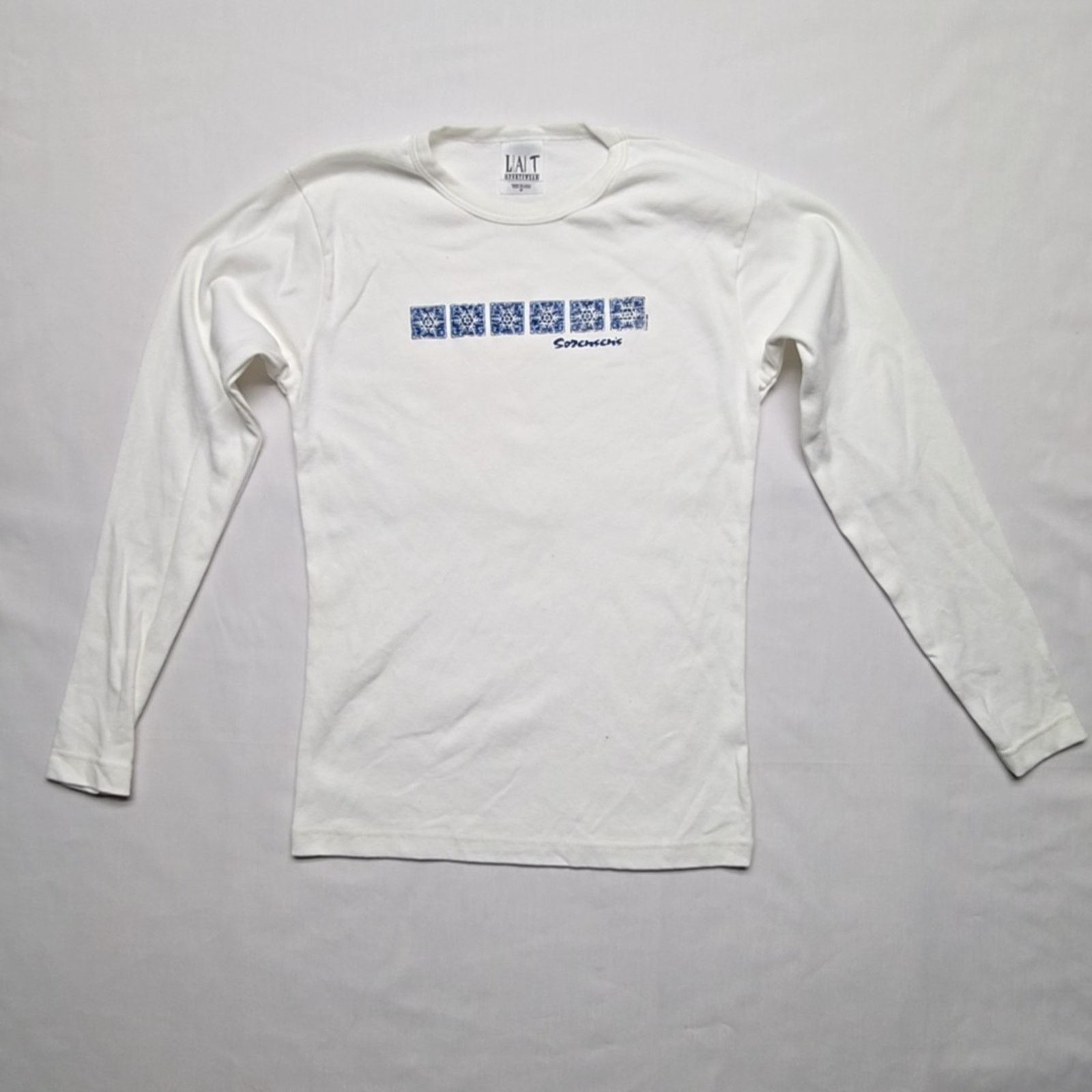 Vintage Vintage Sorensen Graphic White USA Made Womens Medium Tee Size M / US 6-8 / IT 42-44 - 1 Thumbnail