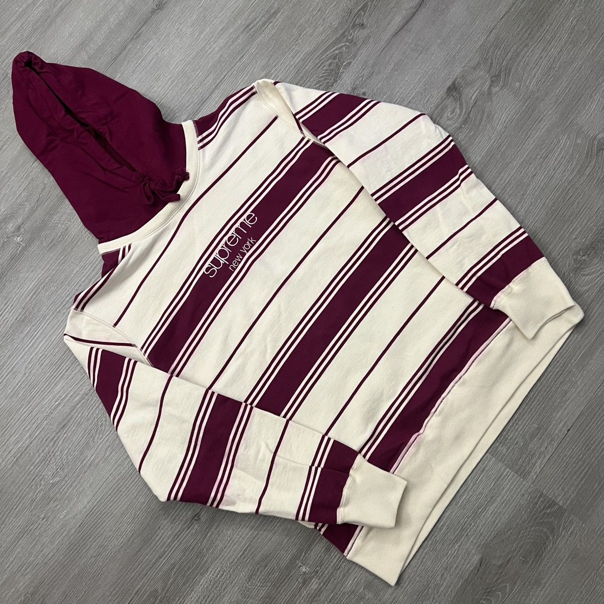 Supreme Supreme Striped Hooded Crewneck FW16 Size US M / EU 48-50 / 2 - 1 Thumbnail