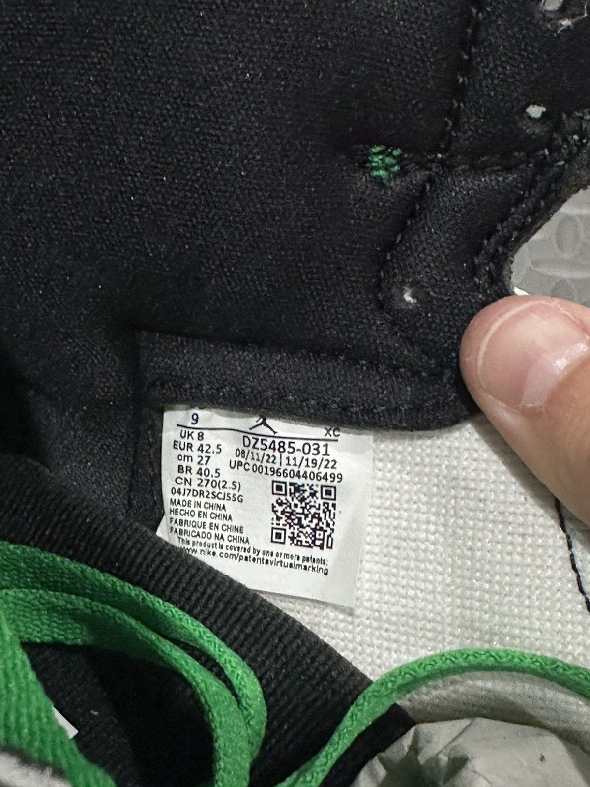 Jordan Brand Jordan 1 Retro OG High Pine Green Size 9 BRAND NEW Size US 9 / EU 42 - 5 Thumbnail