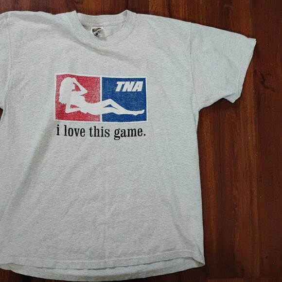 Fruit Of The Loom Vintage Y2K TNA I Love This Game NBA Logo Parody T-Shirt Size US XL / EU 56 / 4 - 3 Thumbnail
