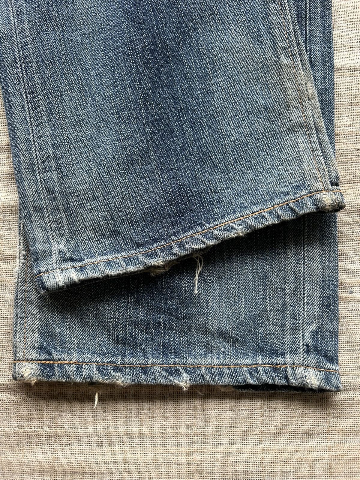 Vintage Edwin505 half Selvedge Distressed denim