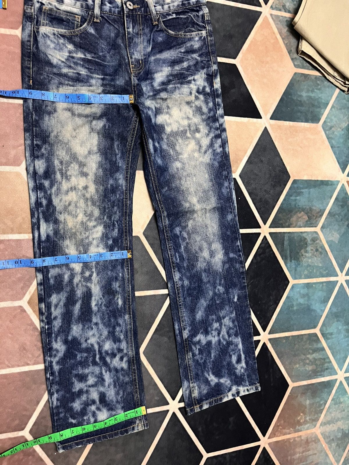 Japanese Brand strawberry leaves japanese brand acid wash jeans Size US 33 - 15 Thumbnail