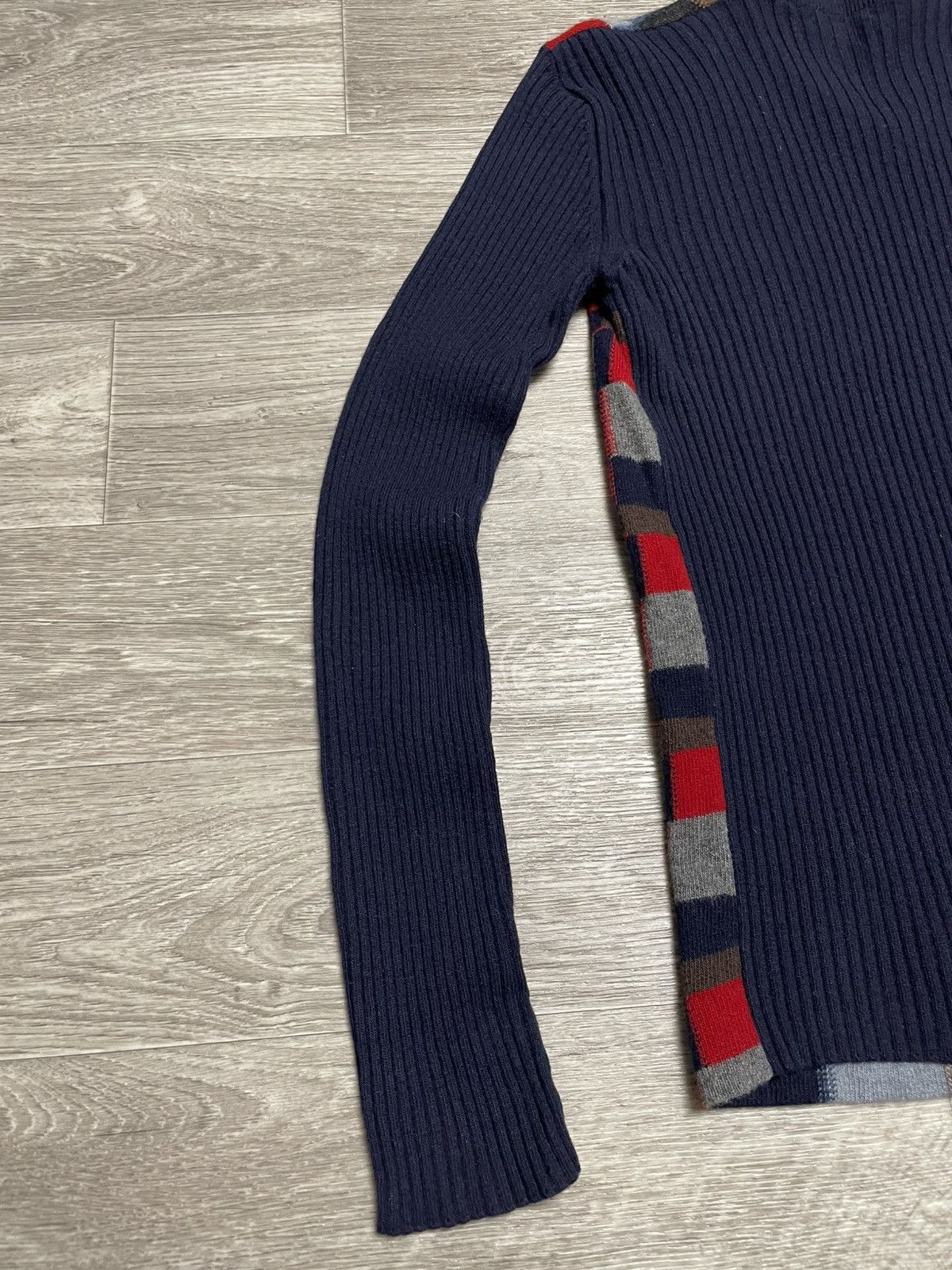 Dolce & Gabbana Dolce Gabbana Multicolored Checkered Pattern V-Neck Sweater Size L / US 10 / IT 46 - 23 Thumbnail