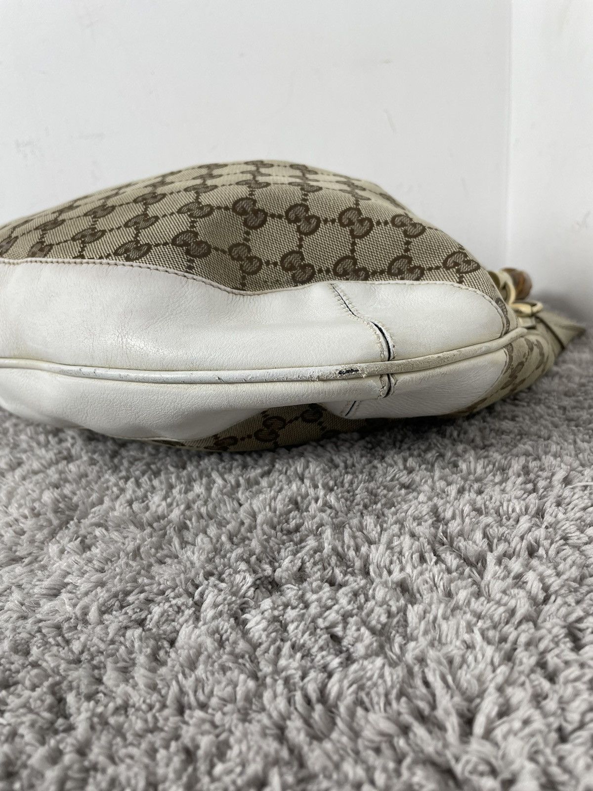 Gucci Gucci Monogram Peggy Bamboo Top Handle Medium Shoulder Bag Size ONE SIZE - 10 Thumbnail