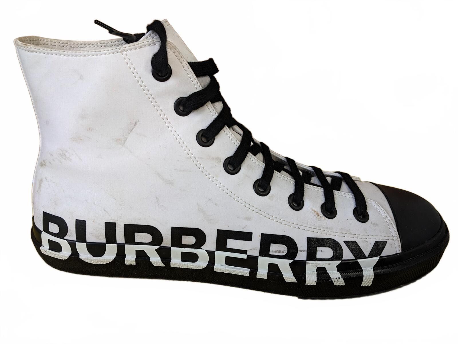 Burberry Burberry Larkhall High-Top Men Sneakers China White Black 13 Size US 13 / EU 46 - 8 Thumbnail