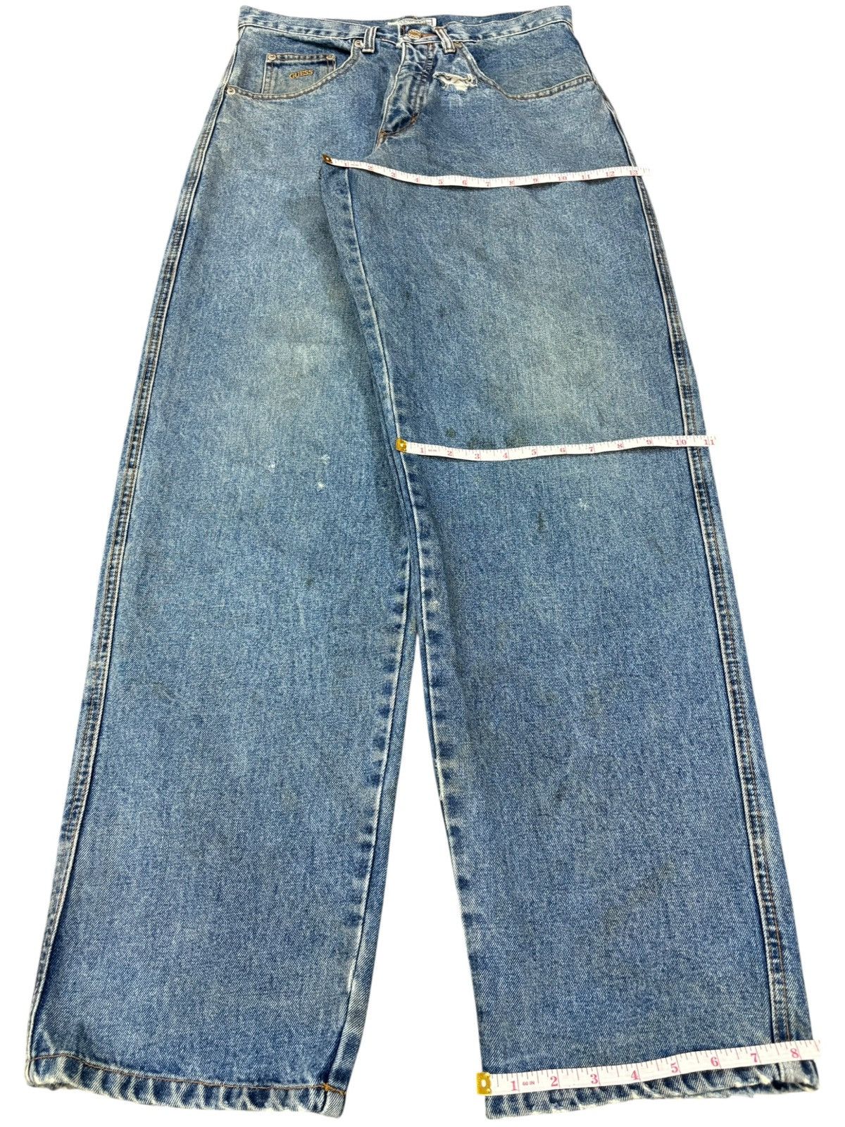Guess Vintage Guess Distressed Loose Baggy Jeans Size US 31 - 13 Thumbnail