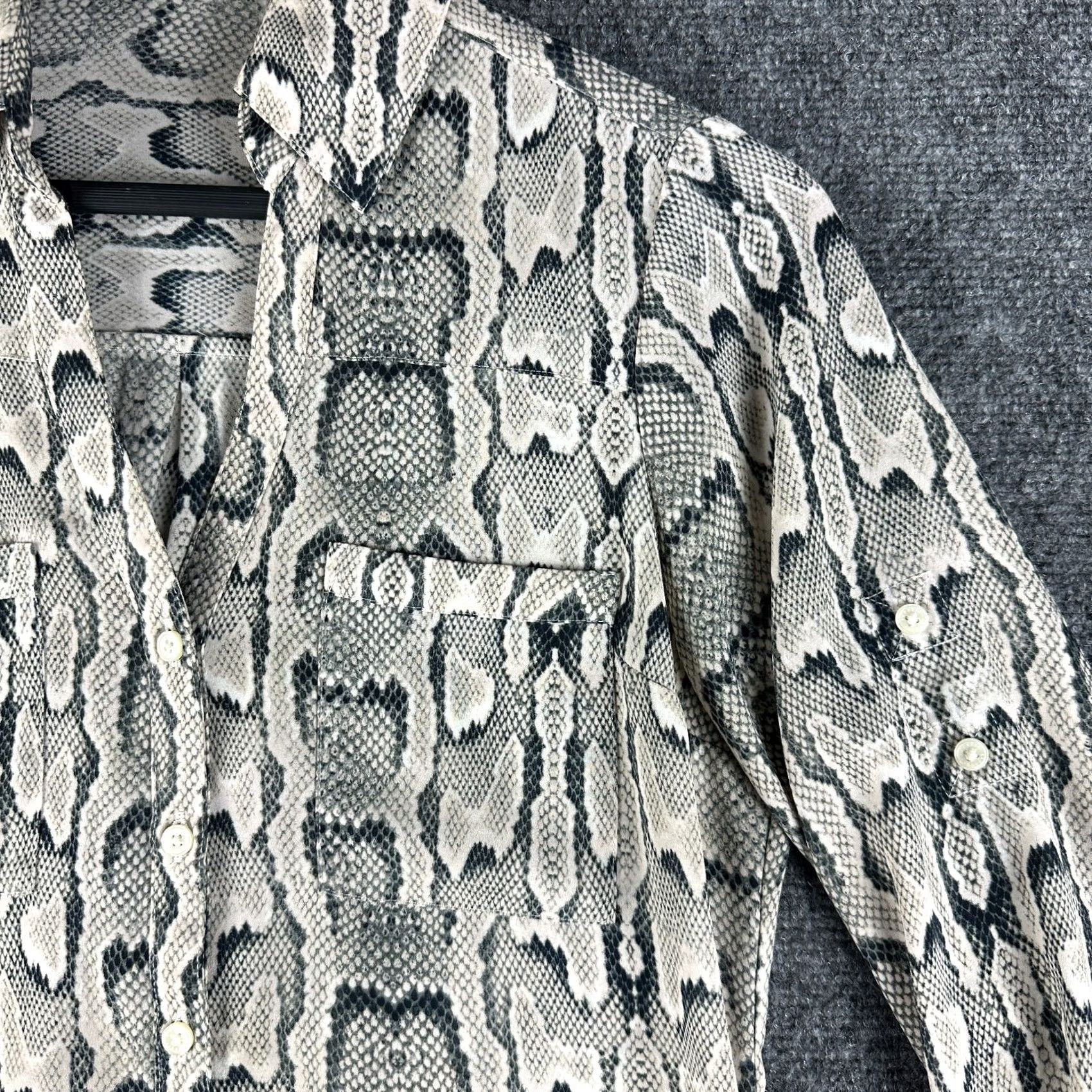 Express Express Shirt Womens XS Long Sleeve Roll Tab Animal Print Size XS / US 0-2 / IT 36-38 - 4 Thumbnail