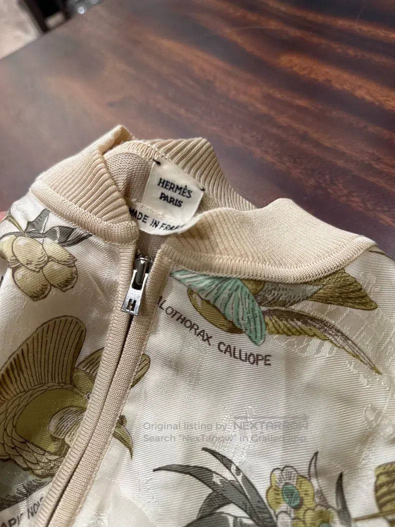 Hermes Hermes Silk Animal Pattern Zipper Sweater Jacket, Silk Ble Size XS / US 0-2 / IT 36-38 - 3 Thumbnail