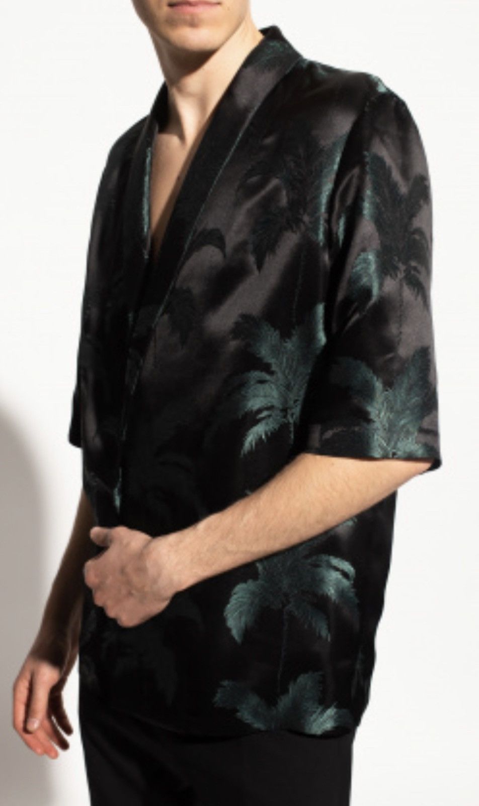 Saint Laurent Paris shawl lapel silk jacquard jacket and pants Size 46R - 7 Thumbnail