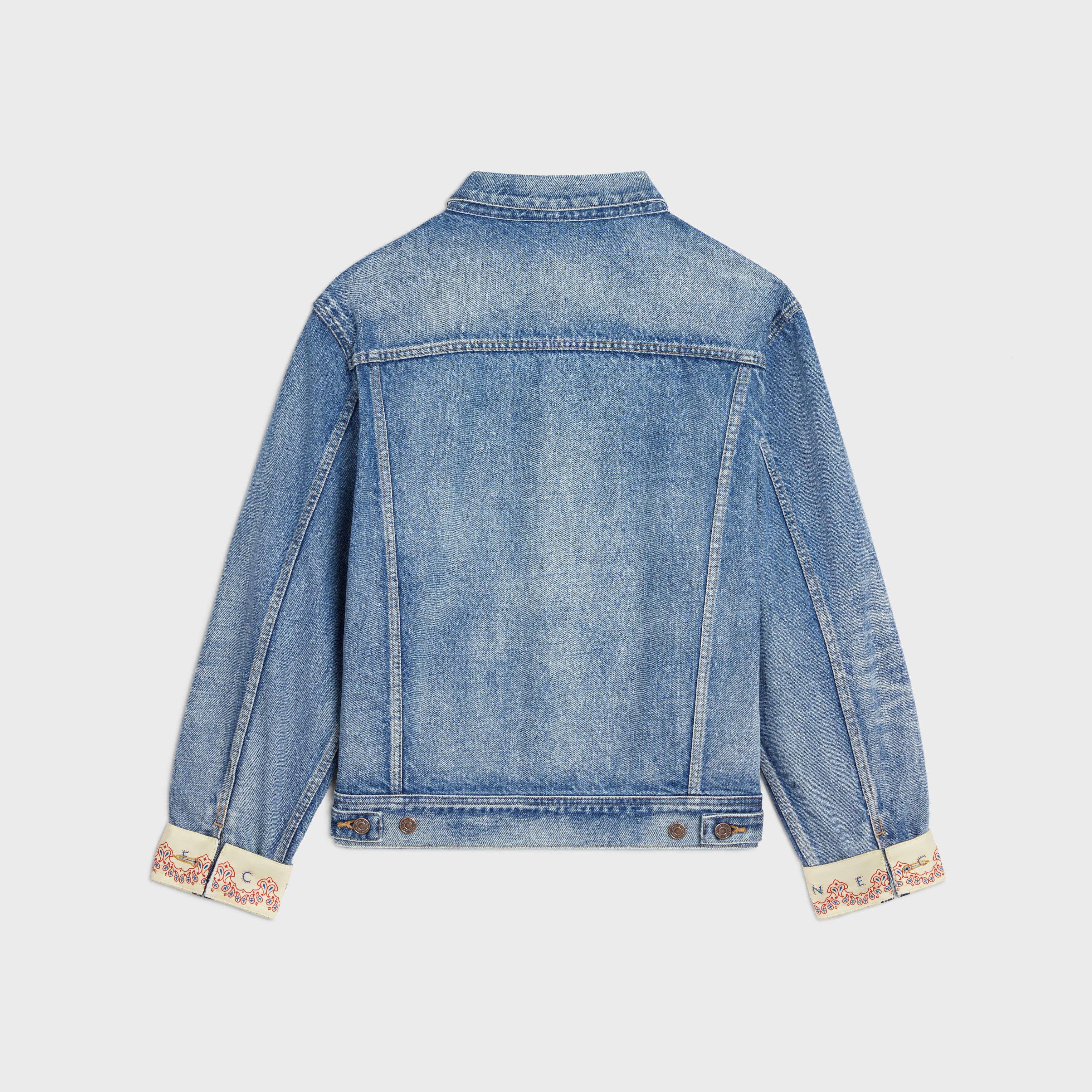 Celine o1bcso1str0824 V-Shaped Trucker Jacket In Pismo Wash Denim Size L / US 10 / IT 46 - 2 Thumbnail