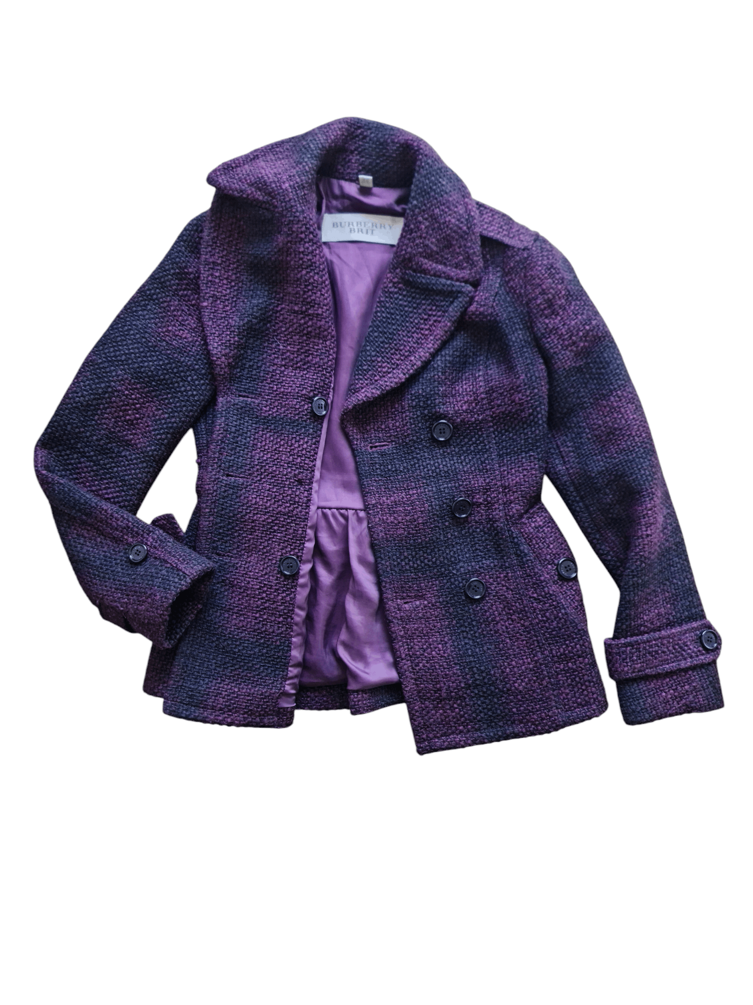 Burberry Burberry Brit Women Plaid PeaCoat nova check Blend Short Size XS / US 0-2 / IT 36-38 - 11 Thumbnail