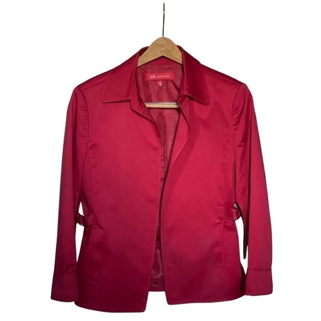 Anne Klein Anne KLEIN Red Jacket w/ Gold Ring Belt Accent. Size M / US 6-8 / IT 42-44 - 4 Thumbnail