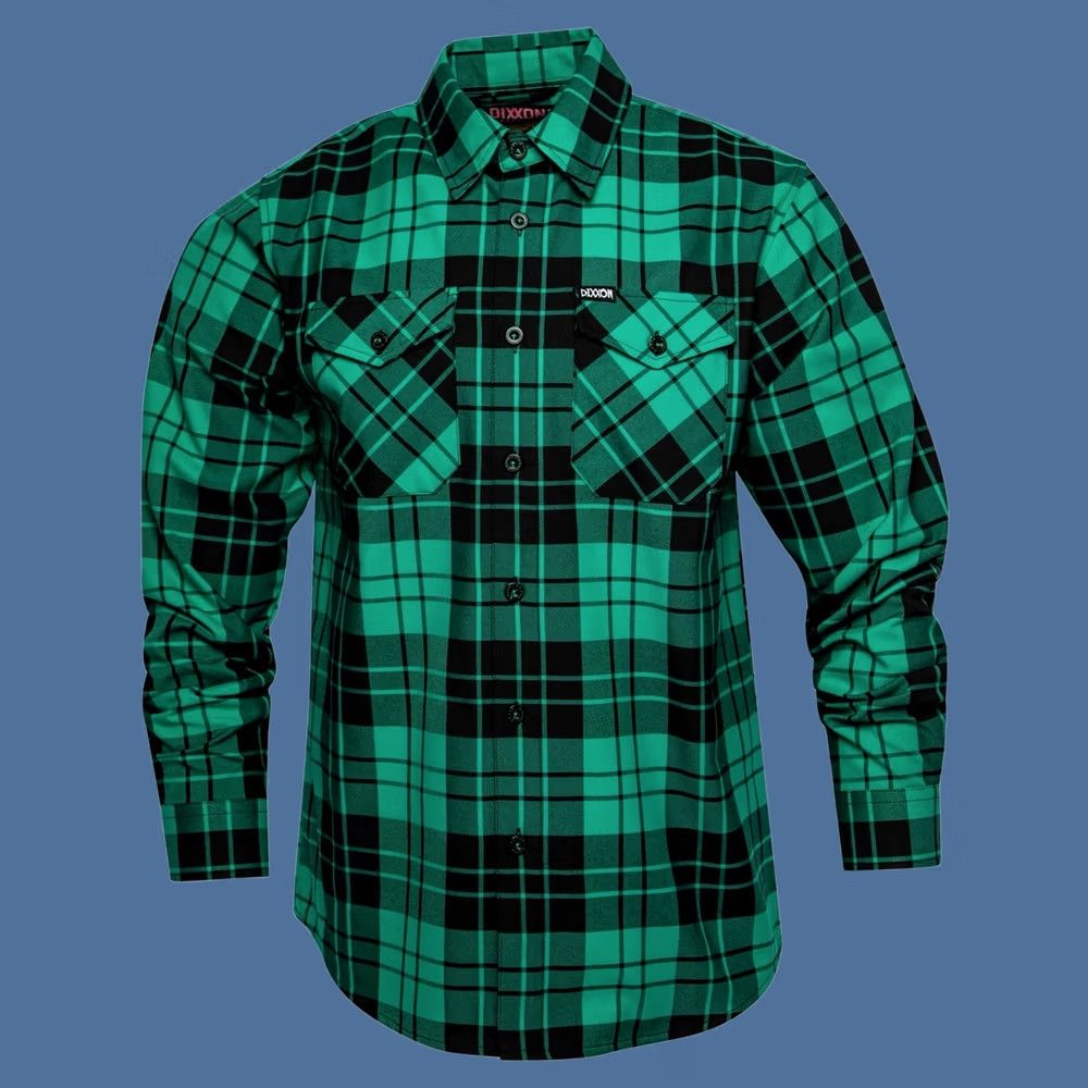 Vintage Dixxon Flannel The Bogus Flannel Shirt Men 2XL Green Black Plaid Button-Up Long Sleeve Modern Metal Theme Regular Collar Down Size US XXL / EU 58 / 5 - 1 Thumbnail