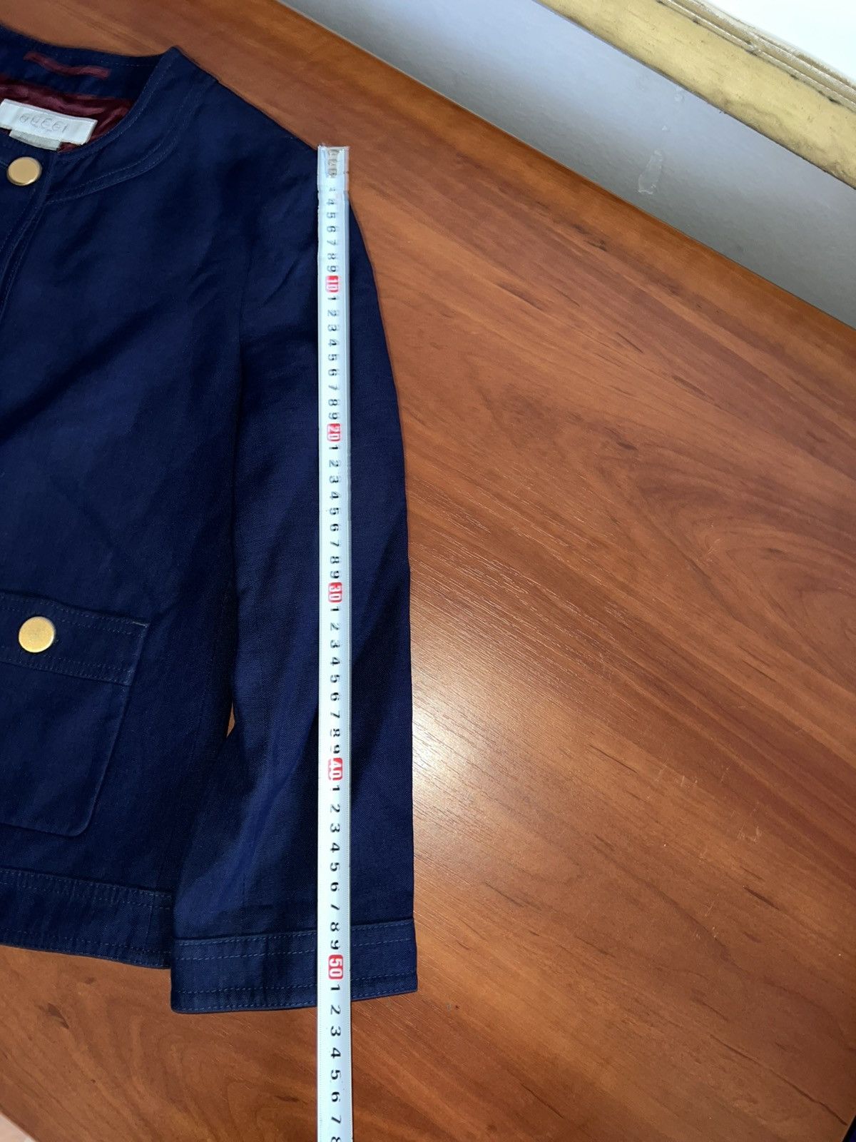 Gucci GUCCI UNIFORM WOMEN GOLD METAL BUTTON NAVY BLAZER JACKET M Size M / US 6-8 / IT 42-44 - 15 Thumbnail