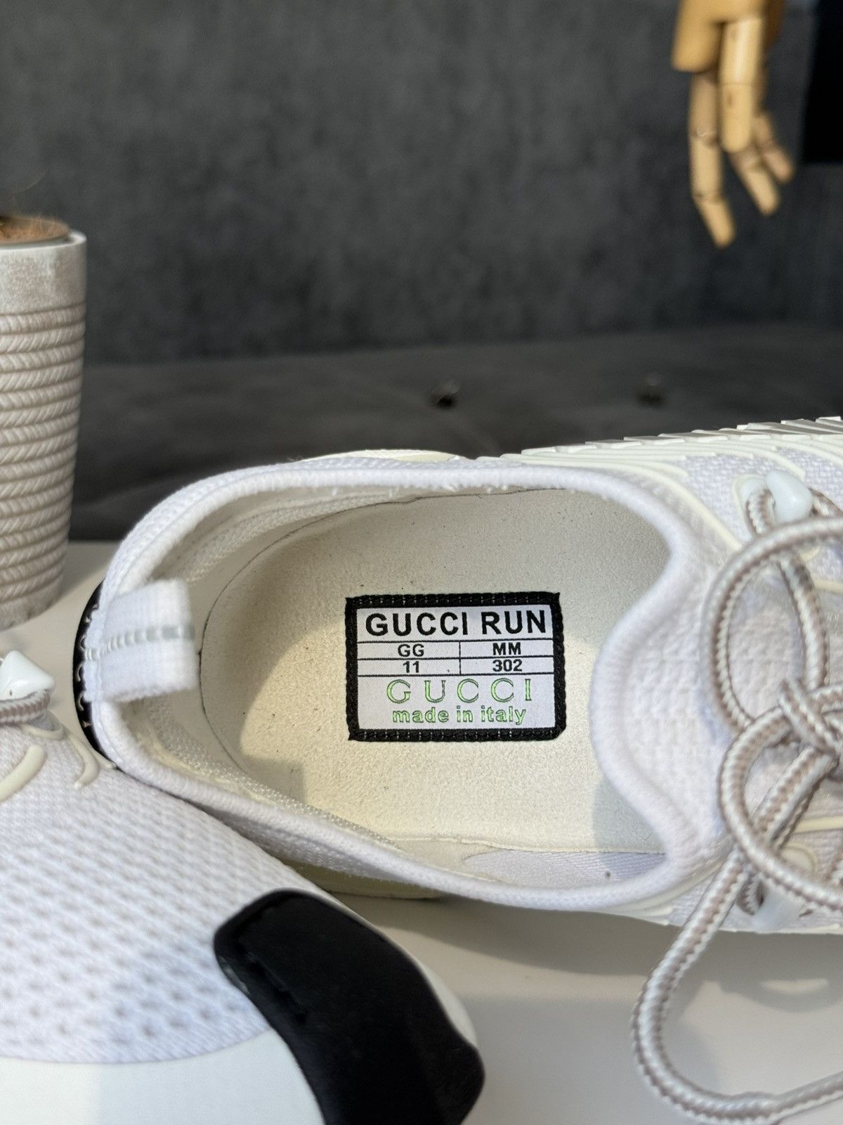 Gucci Gucci Run White Sneakers Mens Size US 12 / 45 IT Size US 12 / EU 45 - 19 Thumbnail