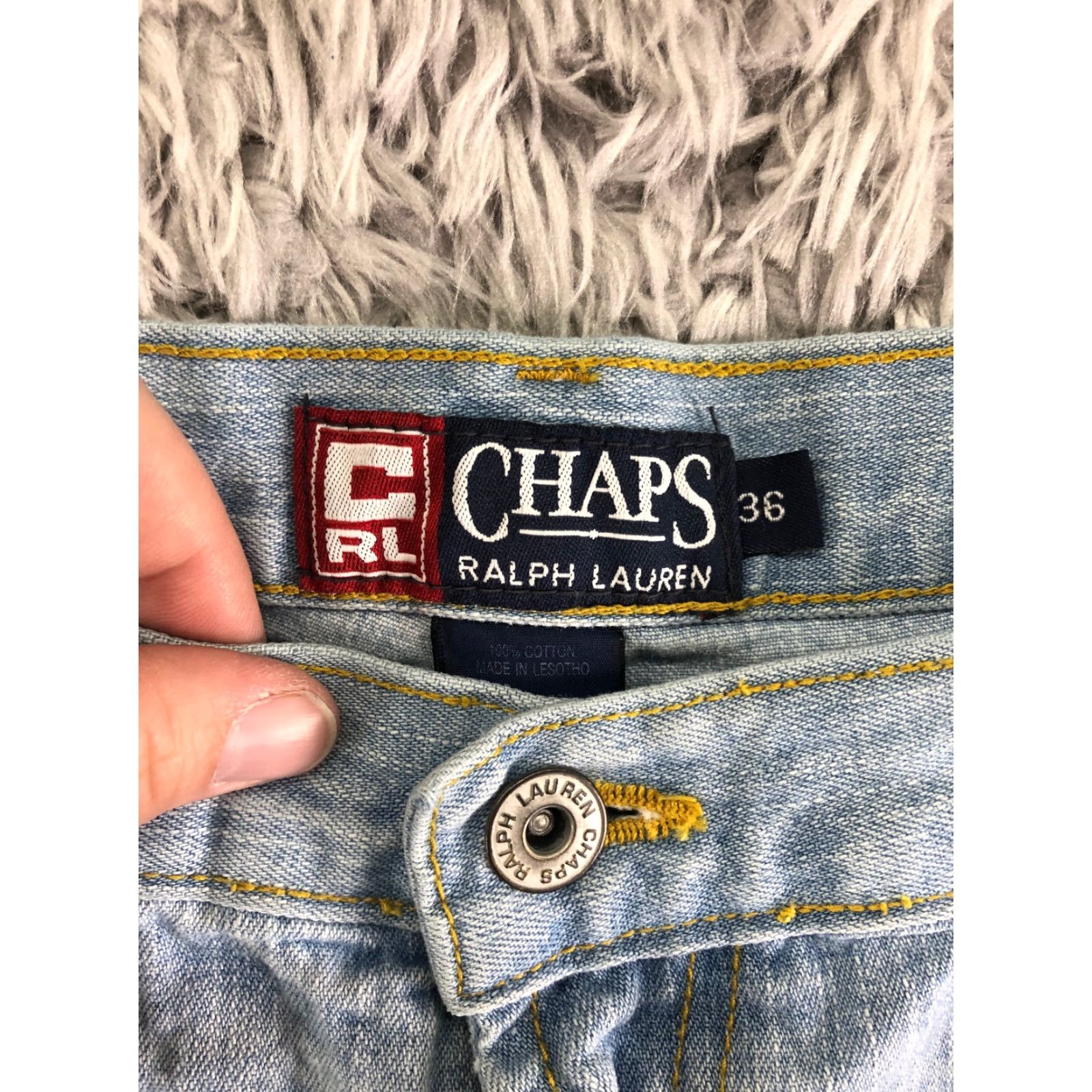 Chaps Chaps Mens 36 Mid Rise Bermuda Denim Shorts Jeans Carpenter Blue Wash 5-Pocket Regular Fit Casual Mens Size US 36 / EU 52 - 7 Thumbnail