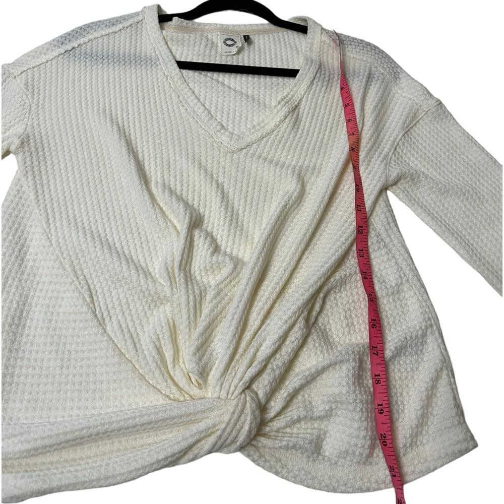 Designer Anthropologie Akemi + Kin Waffle Weave Twist Front Top Small Size S / US 4 / IT 40 - 6 Thumbnail
