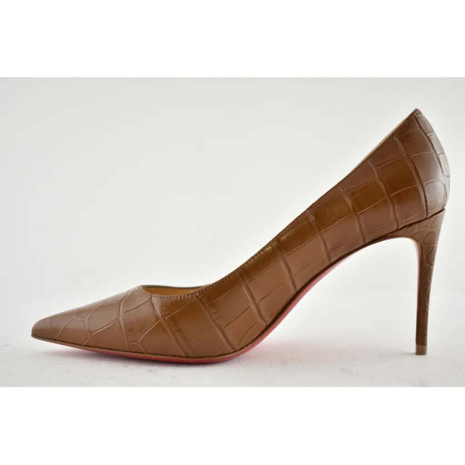 Christian Louboutin Christian Louboutin Kate 85 Brown Biscotto Croc Classic Size US 6.5 / IT 36.5 - 8 Thumbnail