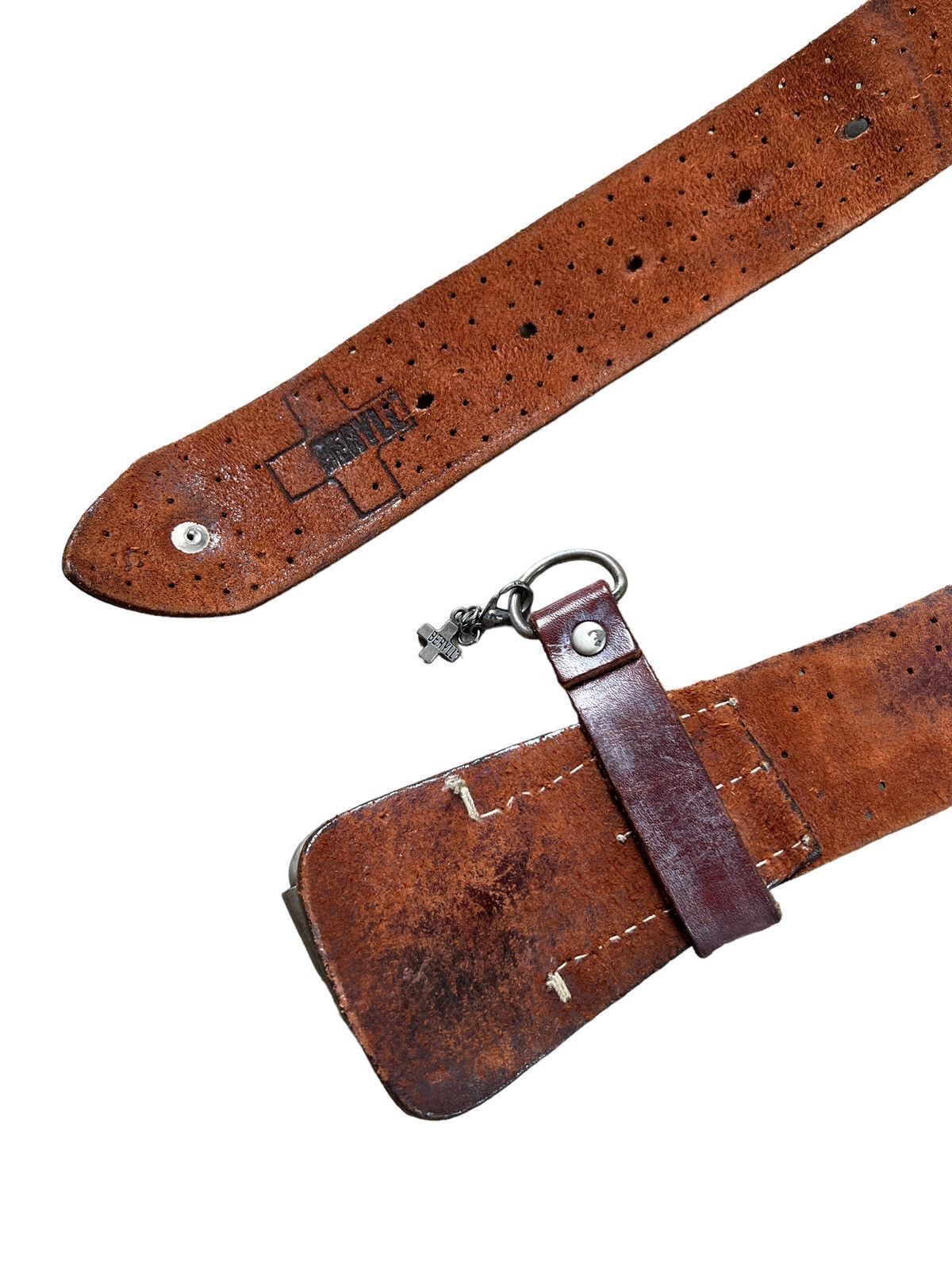 Genuine Leather × Handmade Beryll 🇺🇸 Handcrafted Studded Artisanal Leather Belt Size 34 - 13 Thumbnail