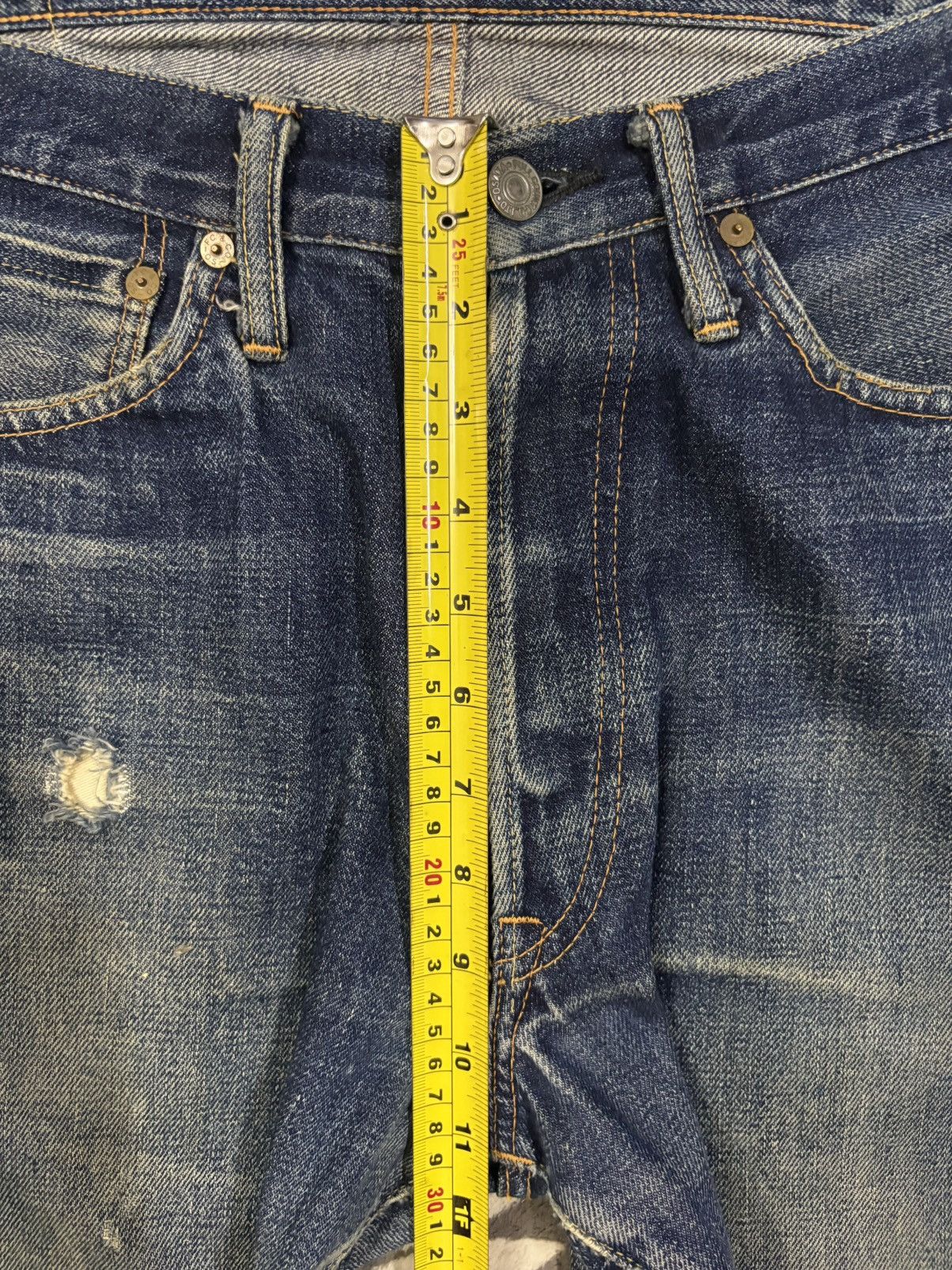 Full Count & Co. Vintage FullCount & Co 1101 Selvedge Distressed Grunge Jeans Size US 30 / EU 46 - 20 Thumbnail