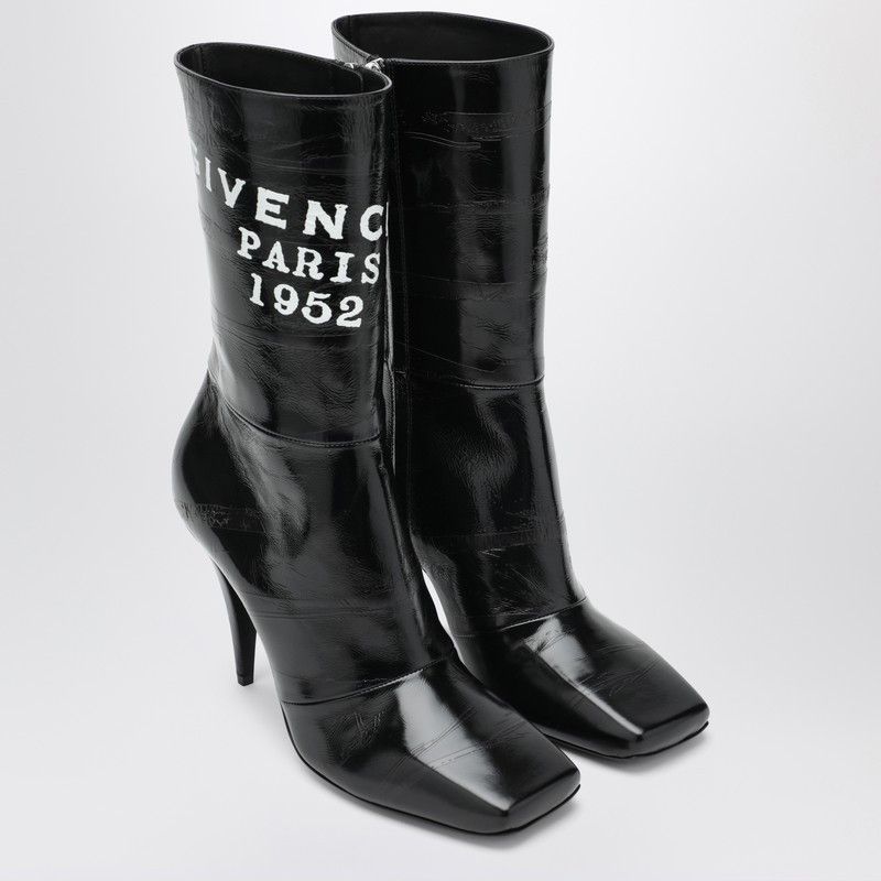 Givenchy Givenchy Black Sliced Square Givenchy Tape Ankle Boots Size US 7 / IT 37 - 1 Thumbnail