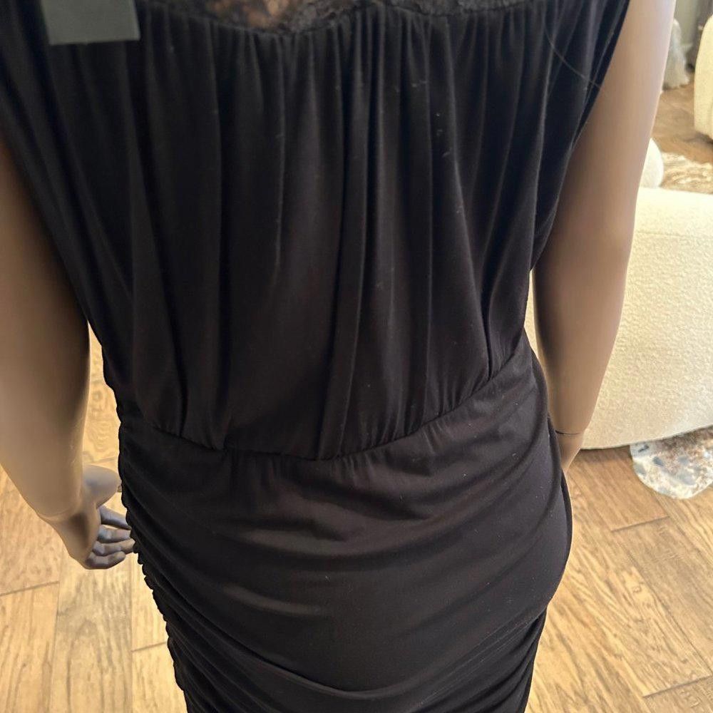 Designer Cynthia Steffe Black Ruched Midi Sleeveless Size M / US 6-8 / IT 42-44 - 7 Thumbnail