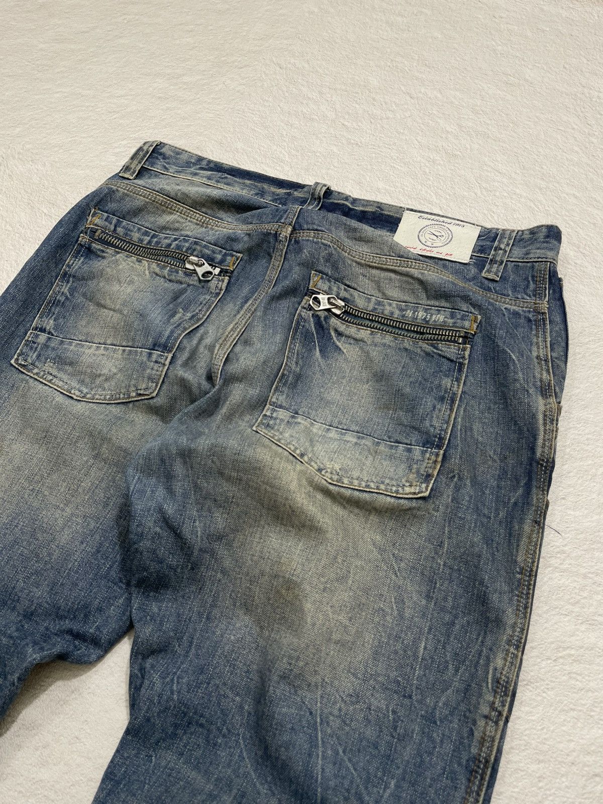 Zara 2000s Japanese Zara Multi Pocket Lightning Wash Denim Y2K Size US 38 / EU 54 - 11 Thumbnail